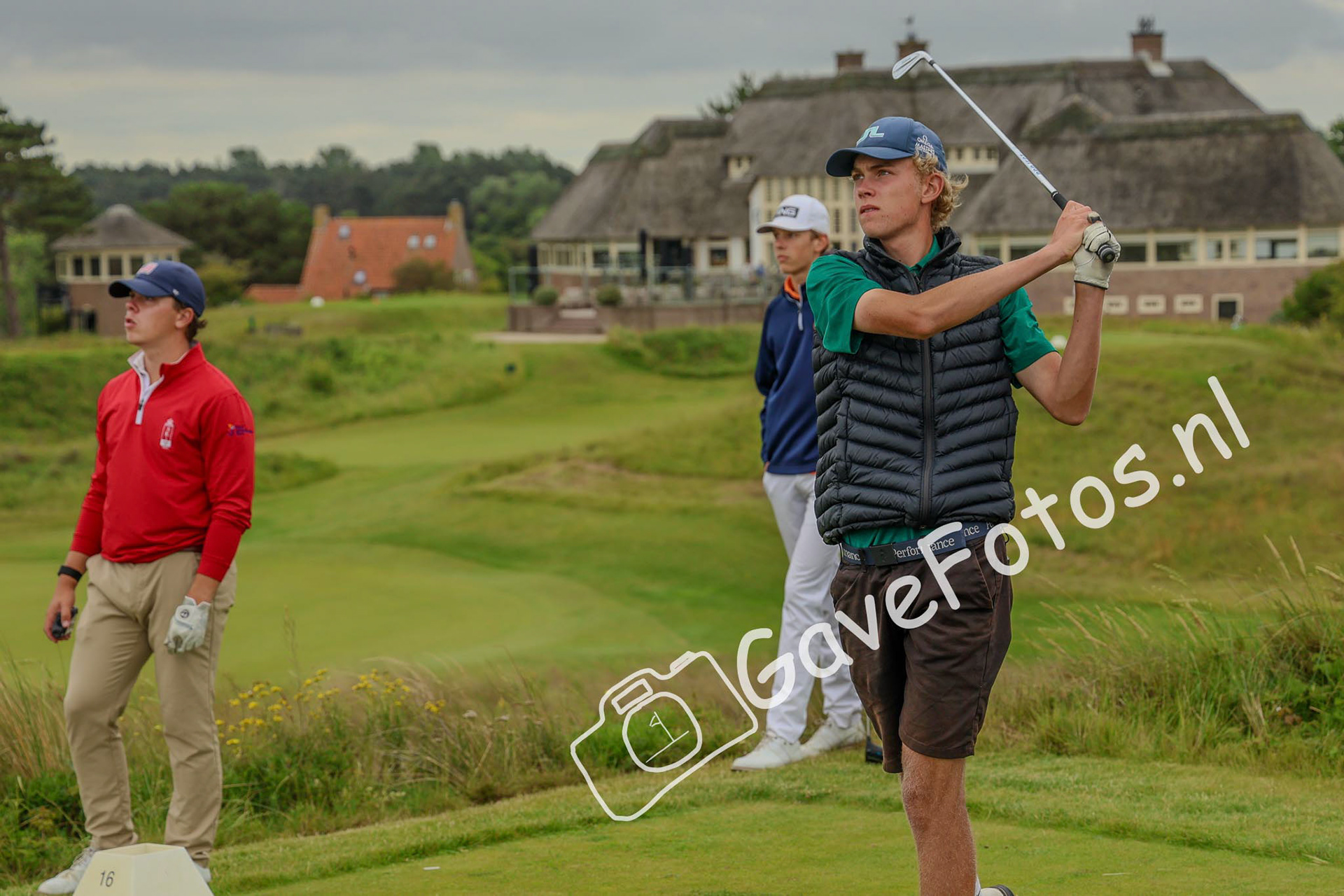Rein Slooter op de Teebox van de 16e hole tijdens het Kennemer Open 2025