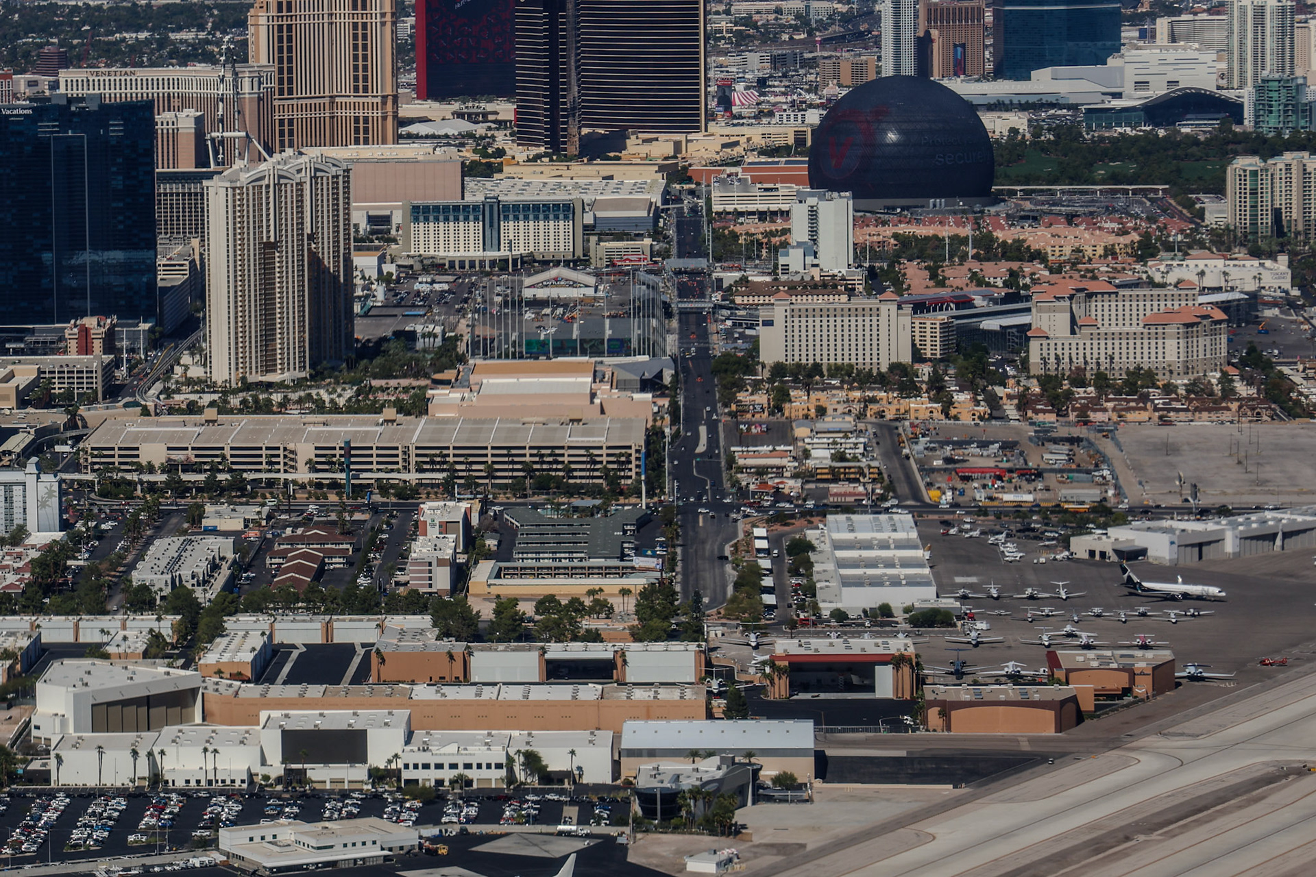 De torens links waren waar wij verbleven in Las Vegas