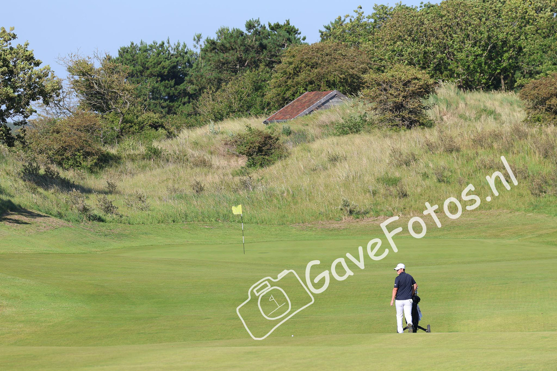 Stijn Eging drived bijna de green op hole 16 van het Kennemer Open 2025