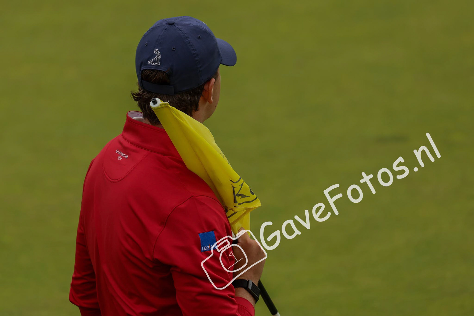 Luke Yarnold op de green van de par-3 15 hole tijdens het Kennemer Open 2025