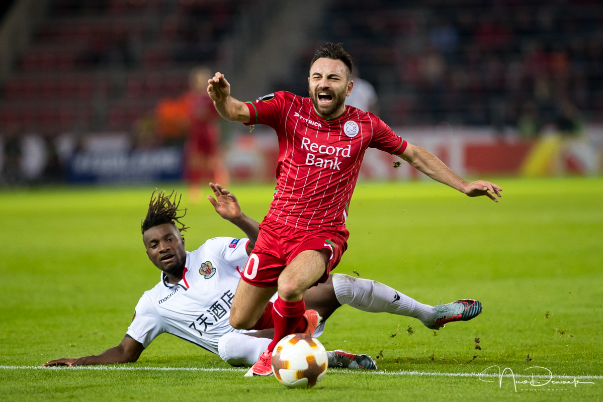 Onur Kaya - Allan Saint-Maximin (SV Zulte Waregem - OCG Nice,  14 september 2017)