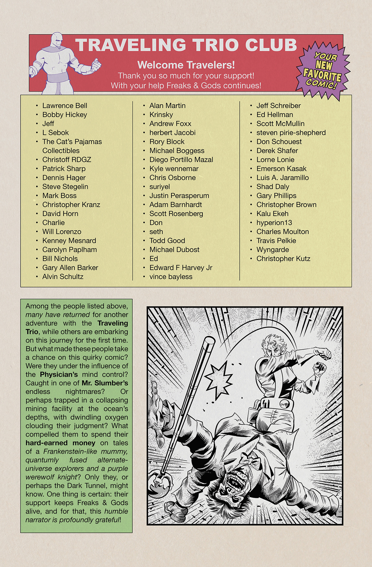 An interior page for a book designed to look like an old-school comic book letters page.