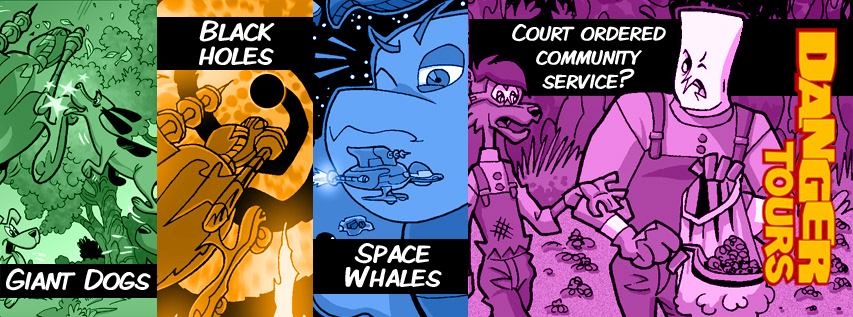 Web banner for an all-ages comic book