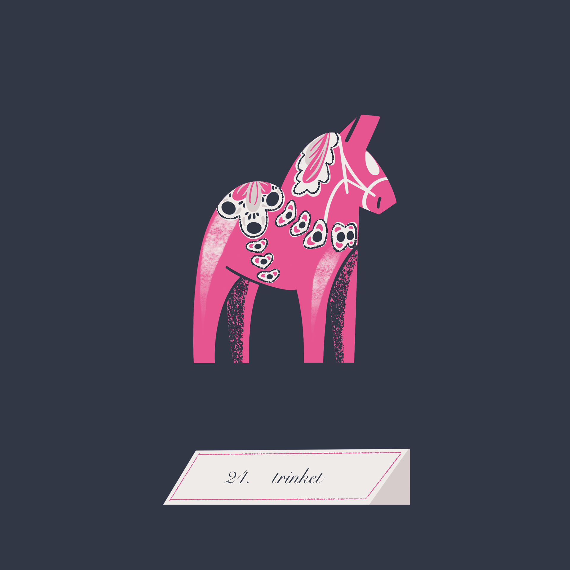 A Swedish Dalecarlian, or Dala horse carving with painted decoration