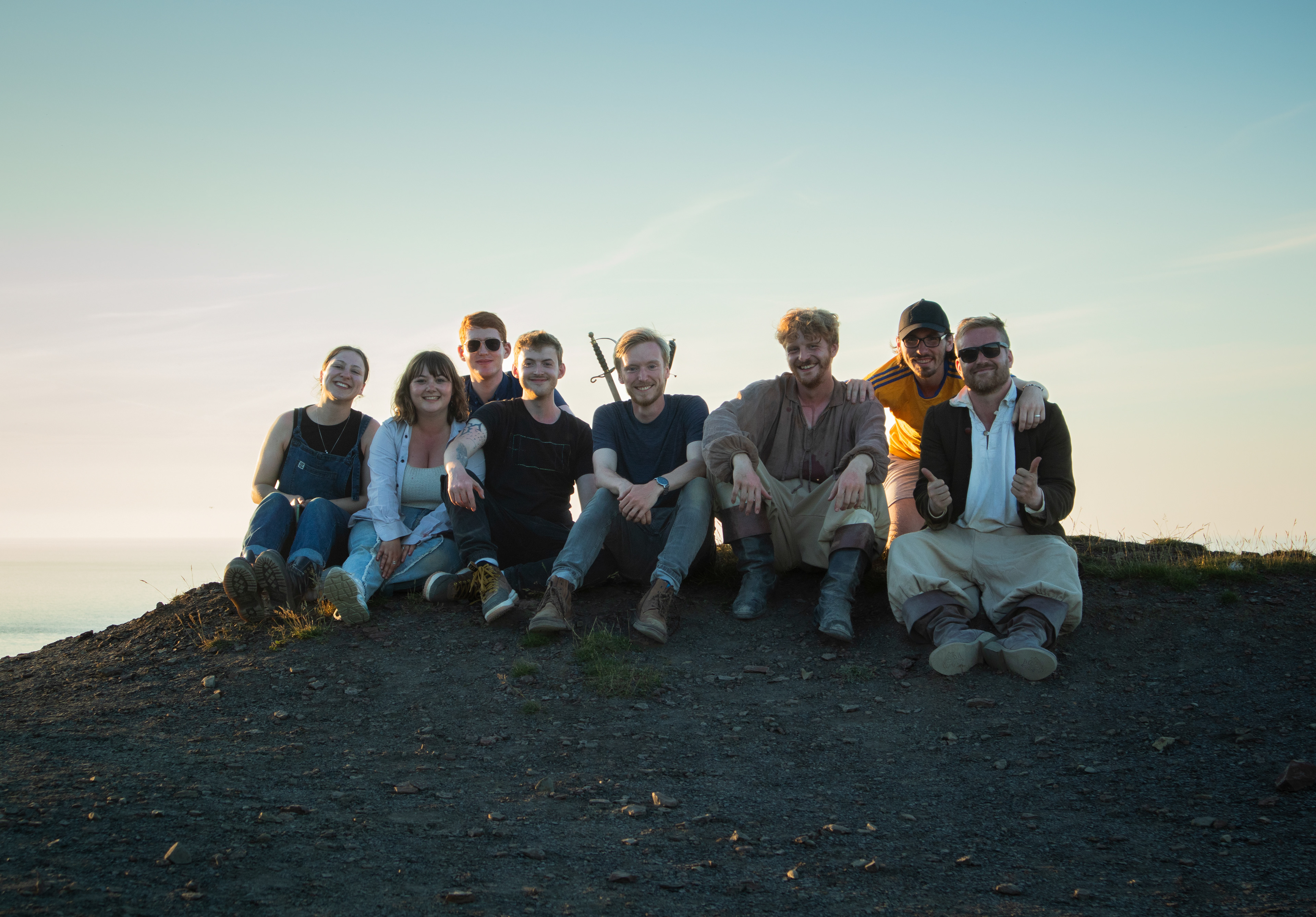 From Left to Right: Joanna Rowling (1st AD), Elise Lucia (Art & Costume Director), Liam Clarke (Sound Operator), Harry Phipps (Producer & DOP), Me (Writer, DIrector), James Bryan (as Henry), Joshua Chadwick (as Thomas), and Dean Michael Gregory (as the Captain)