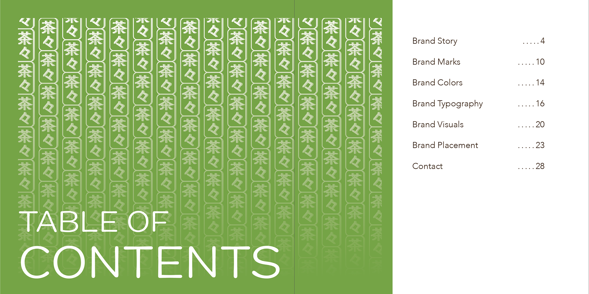 Table of contents
