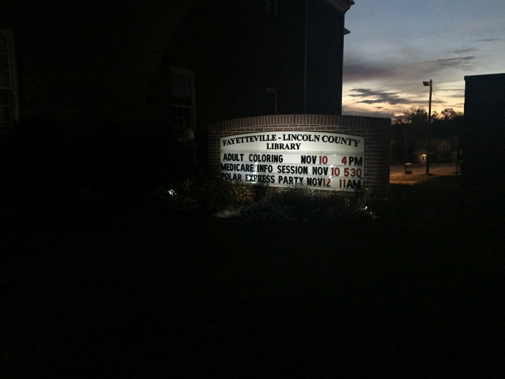 Public Library Solar Light Night Photo