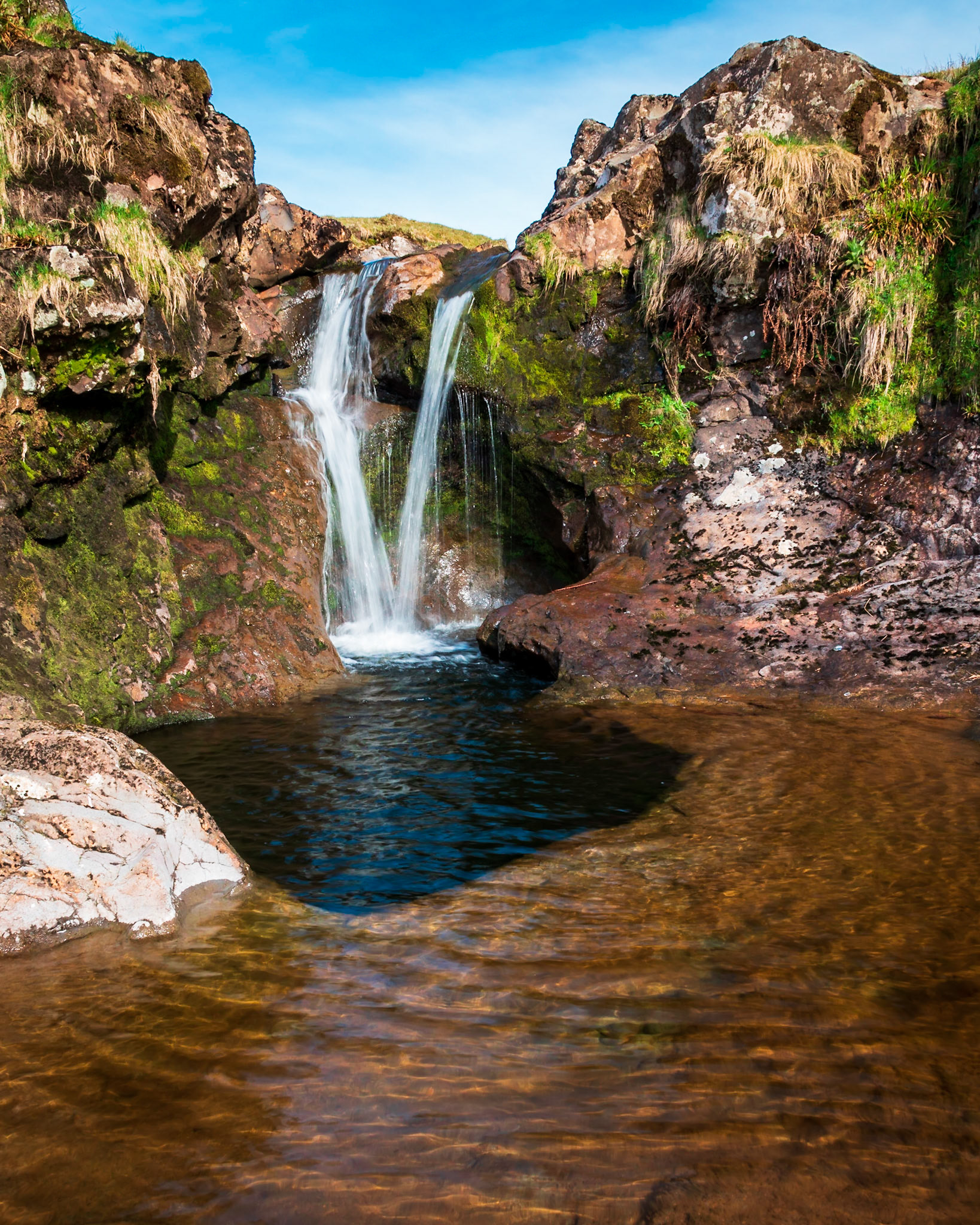 After an unusually dry April this waterfall and plunge pool look different from normal as things seem to be extremely dry for time of year.