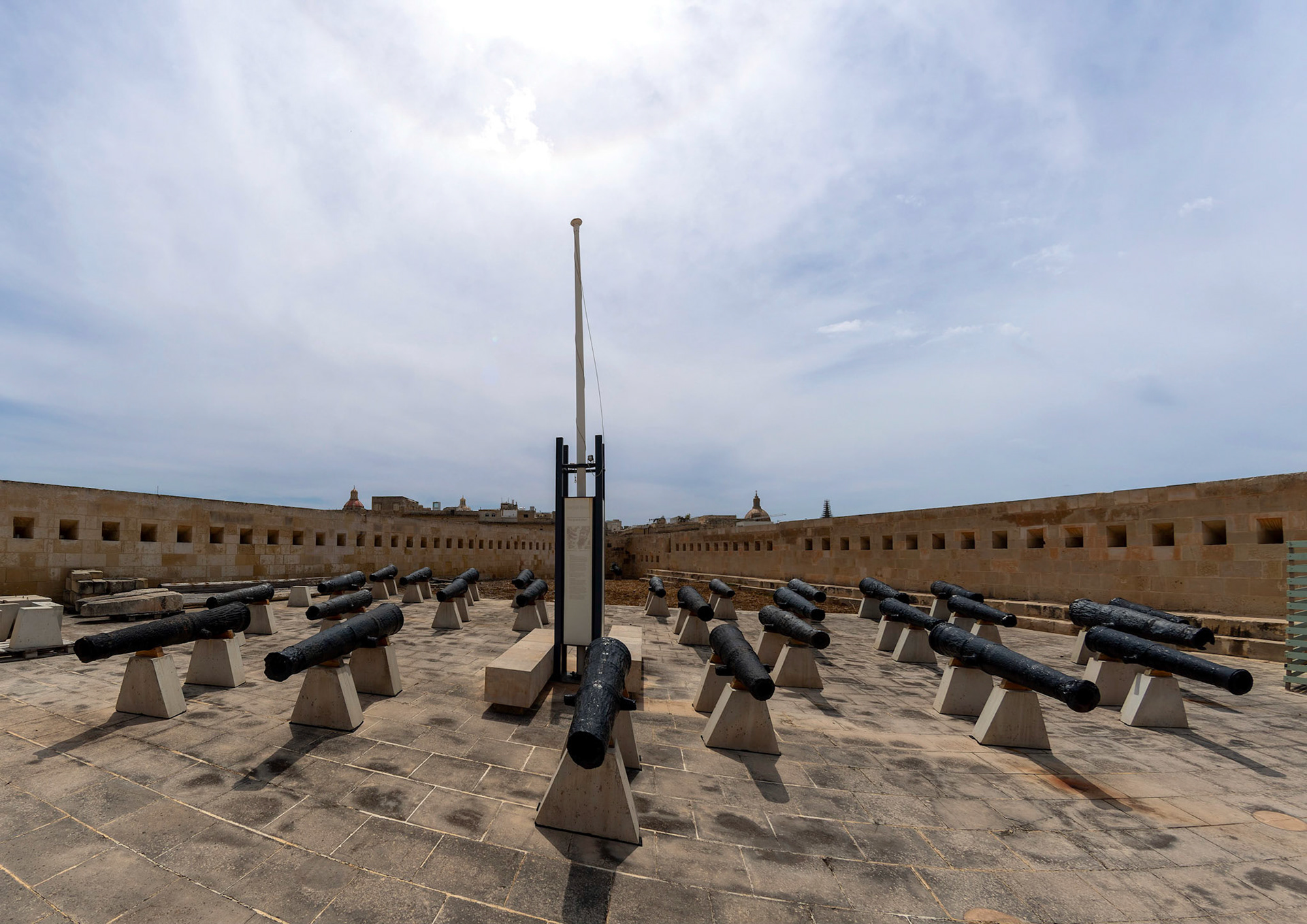 A rack of cannons, Fort St Elmo War Museum, Valletta, Malta.