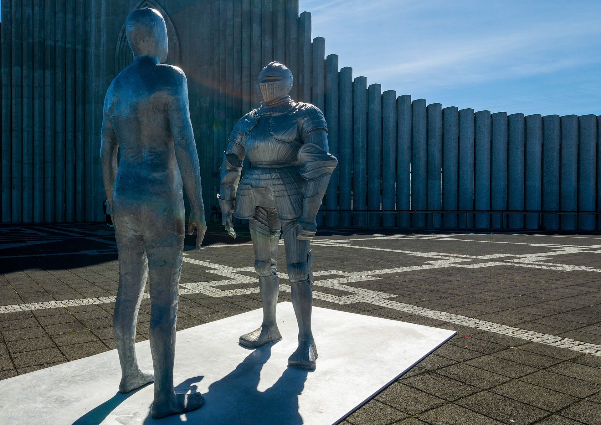 A large Lutheran church Hallgrímskirkja or Church of Hallgrímur is a visible landmark in the midle of the Icelandic capital city Reykjavík.