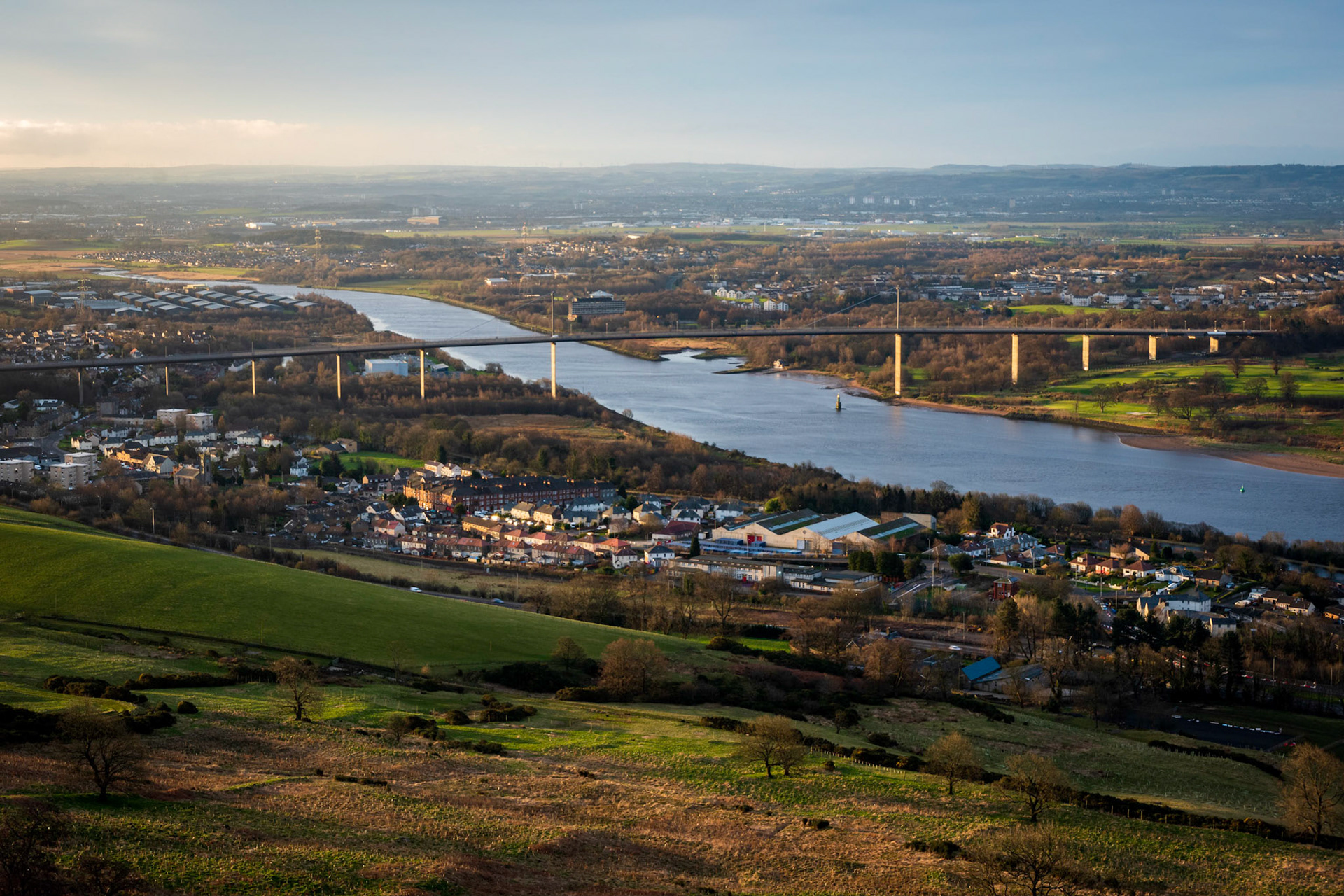 Taken from the hills that look down on the River Clyde after it has past through Glasgow and is turning into an estuary.