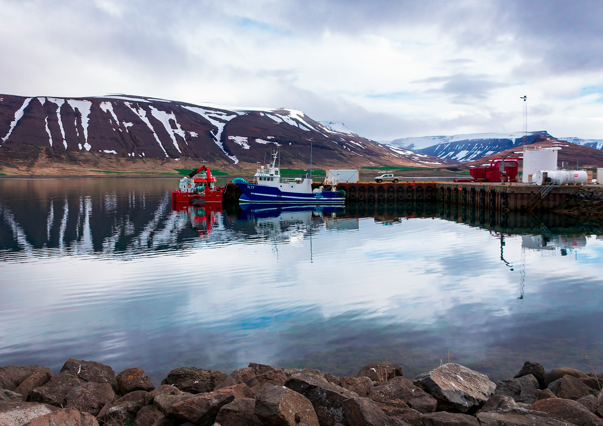 The fishing port of Thingeyri (Þingeyri) is in the Icelandic Westfjords region.