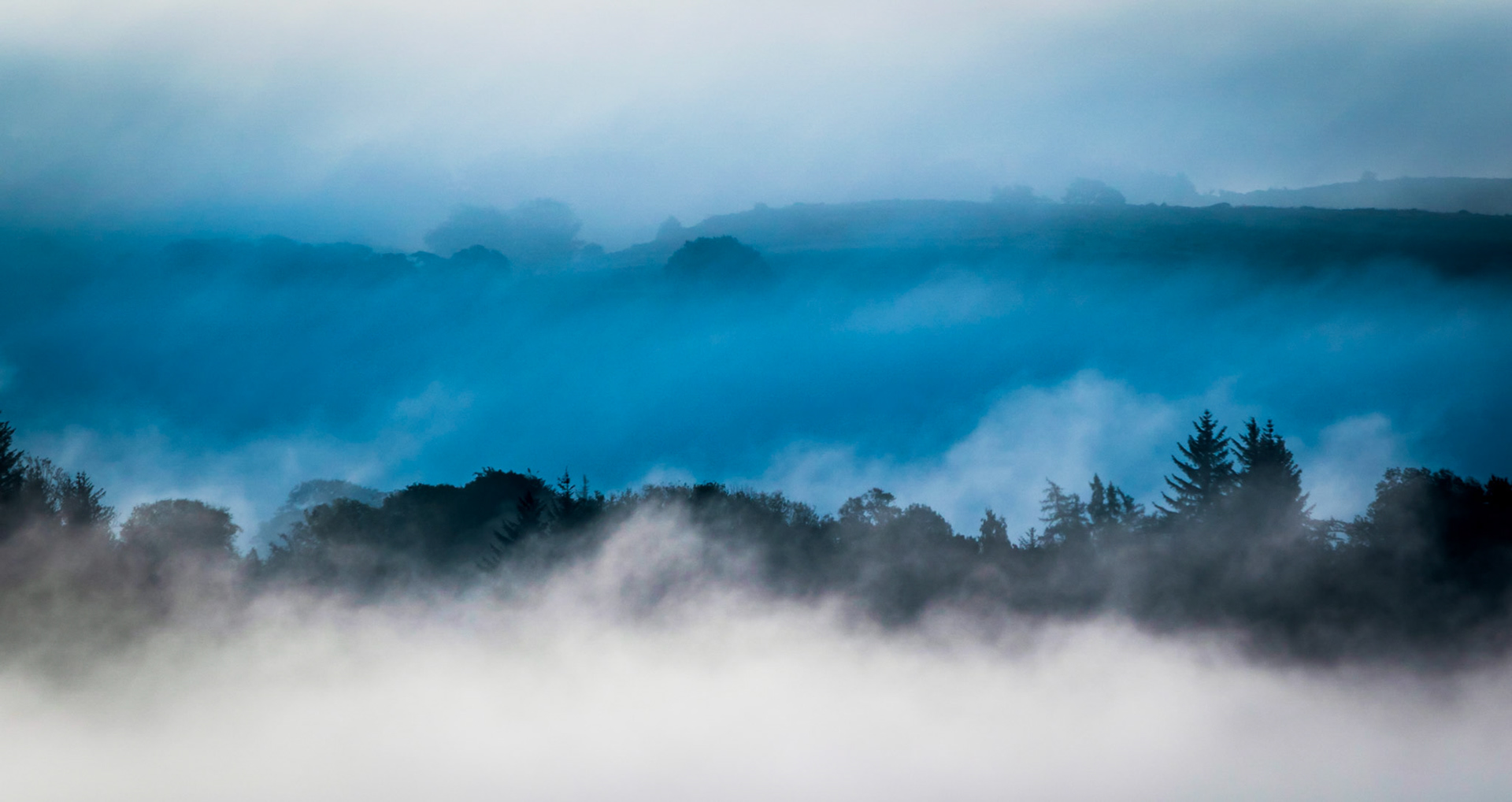 Early Morning fog above Castle Semple Loch.
