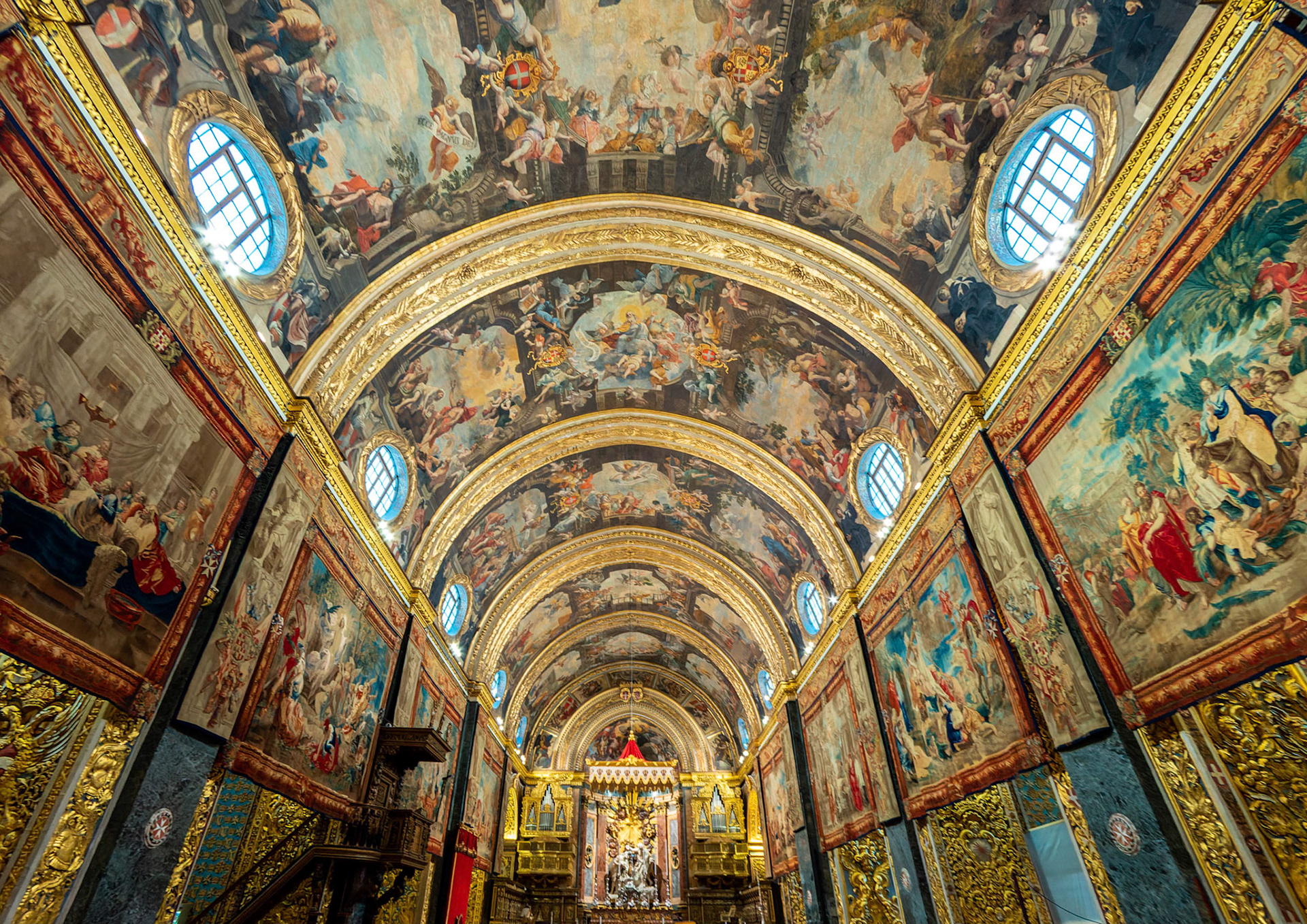 The ceiling of the Nave, Saint John's Co-Cathedral, Valletta, Malta