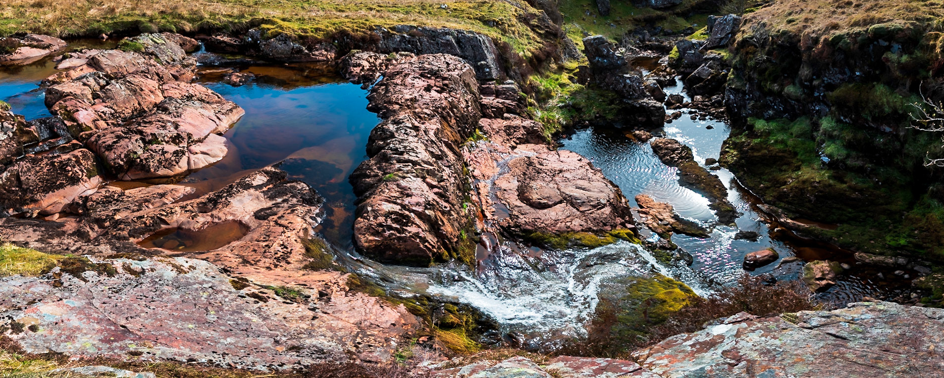 After an unusually dry April this waterfall and direction change in the River Garnock look different from normal as things seem to be extremely dry for time of year.