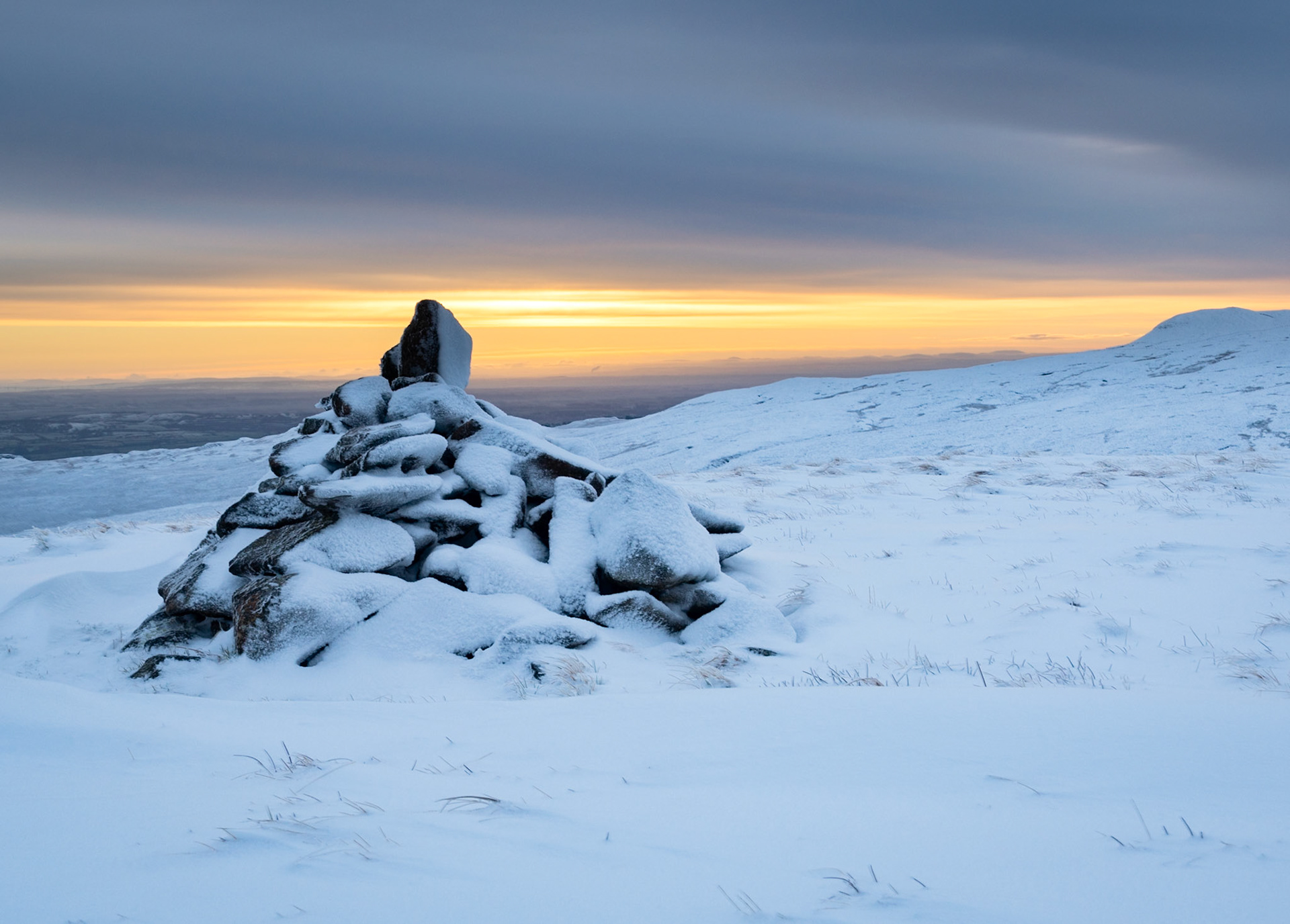 A Cairn on top of Queenside Hill in Muirshiel Country Park, Renfrewshire, Scotland