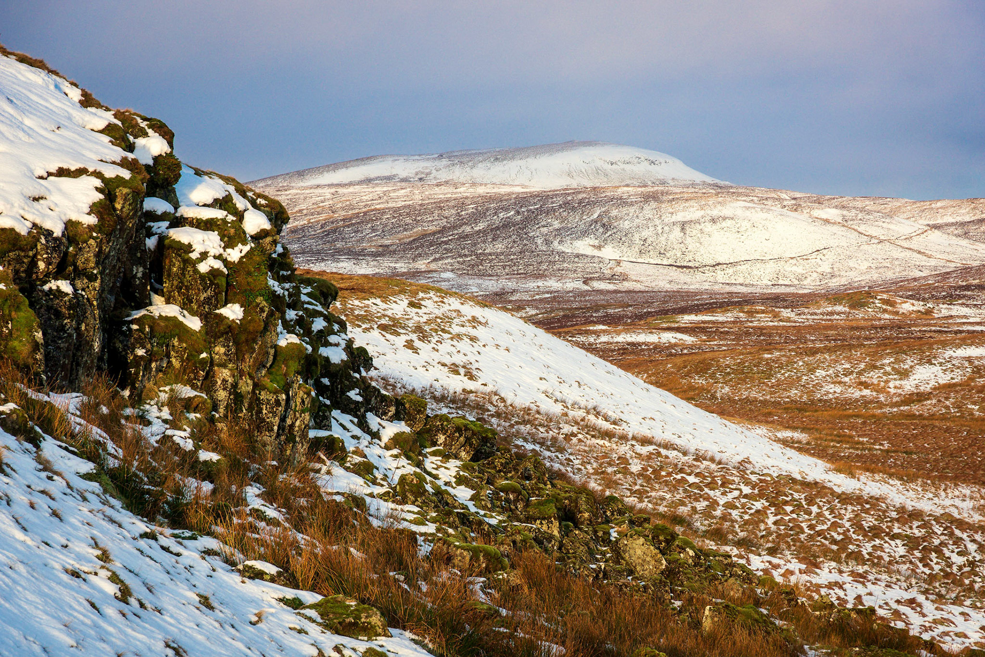 Looking across from Lairdside Hil towards Hannah Law near the Renfrewshire village of Lochwinnoch.