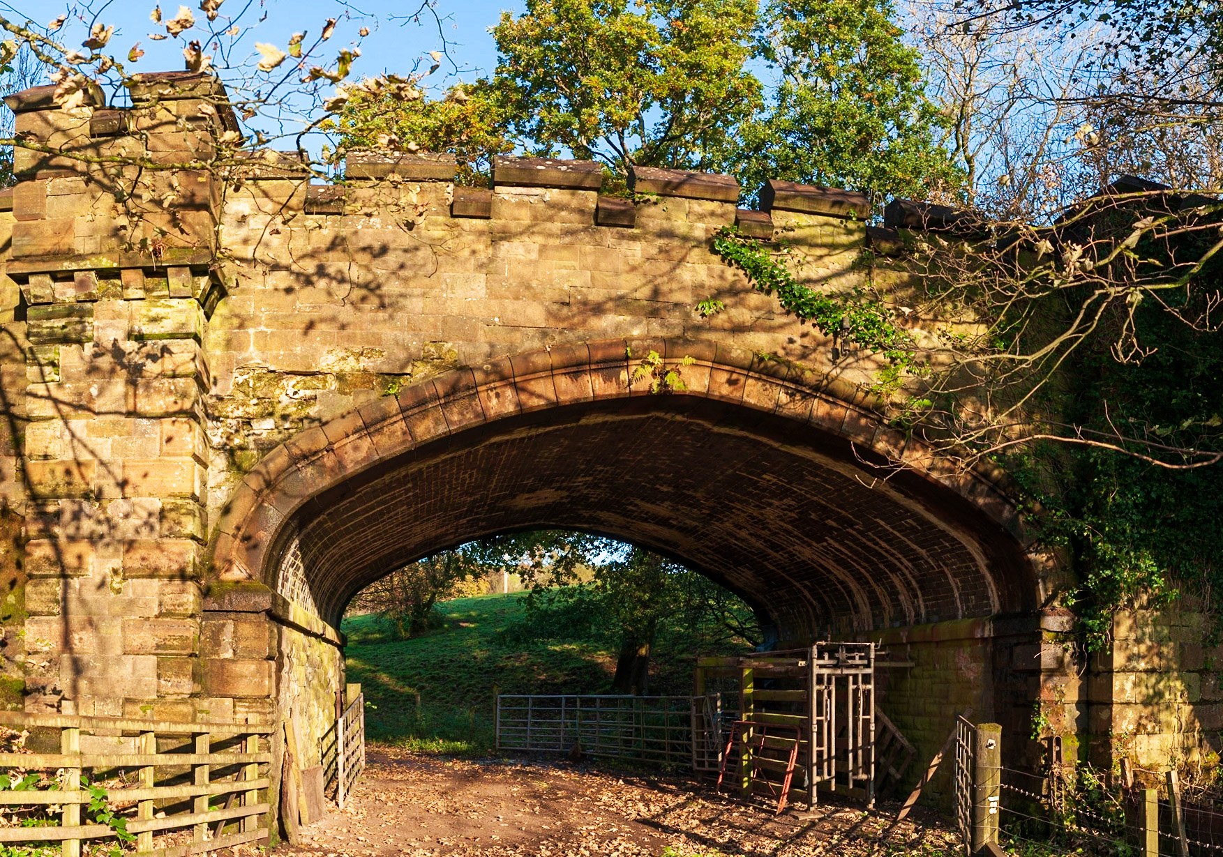 Old Railway Bridge Carrying National Cycle Route 7 over farm track to what was once Castle Semple.
