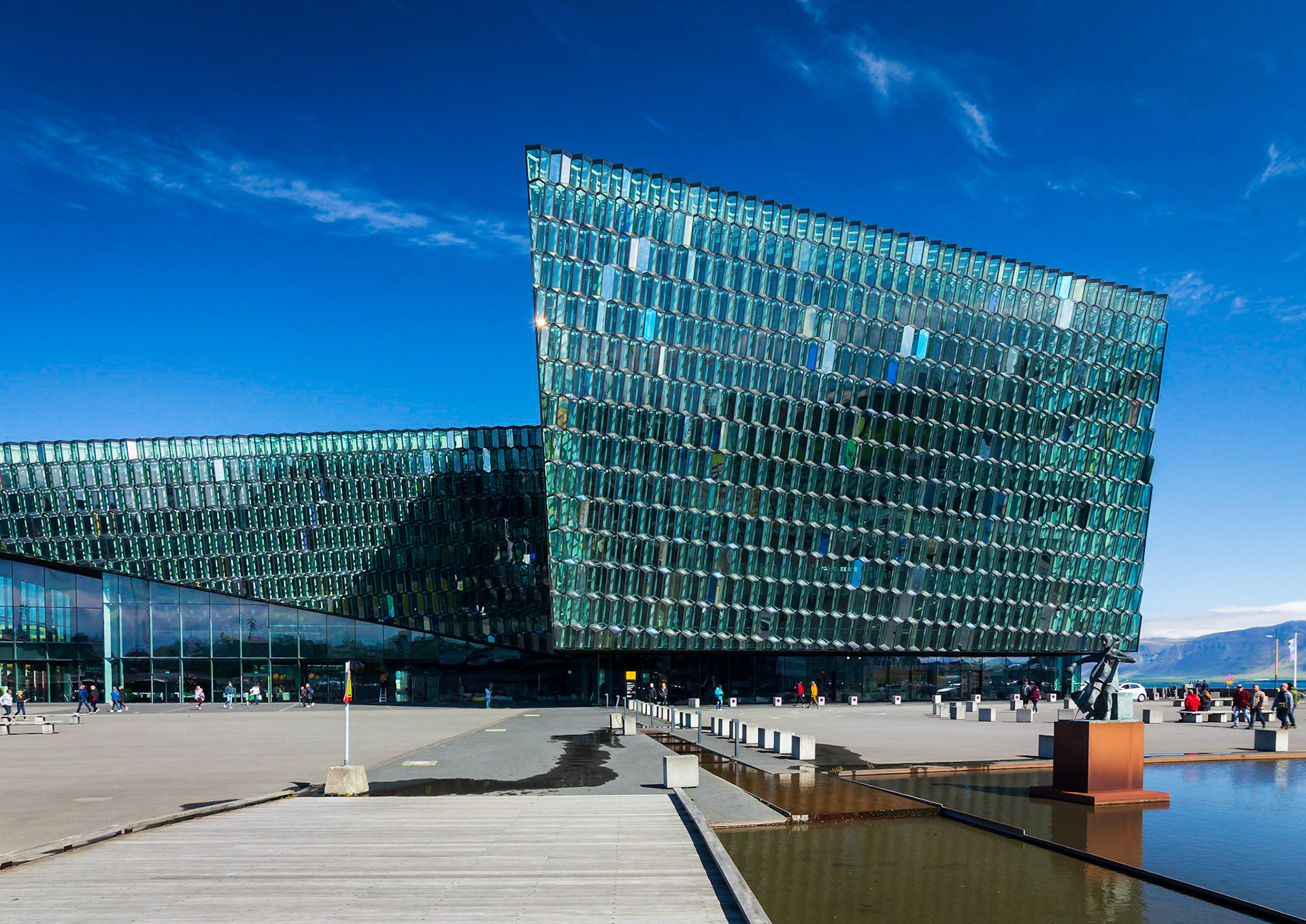 Harpa Concert Hall  and  Hnoss, Restaurant Reykjavík Harbour.