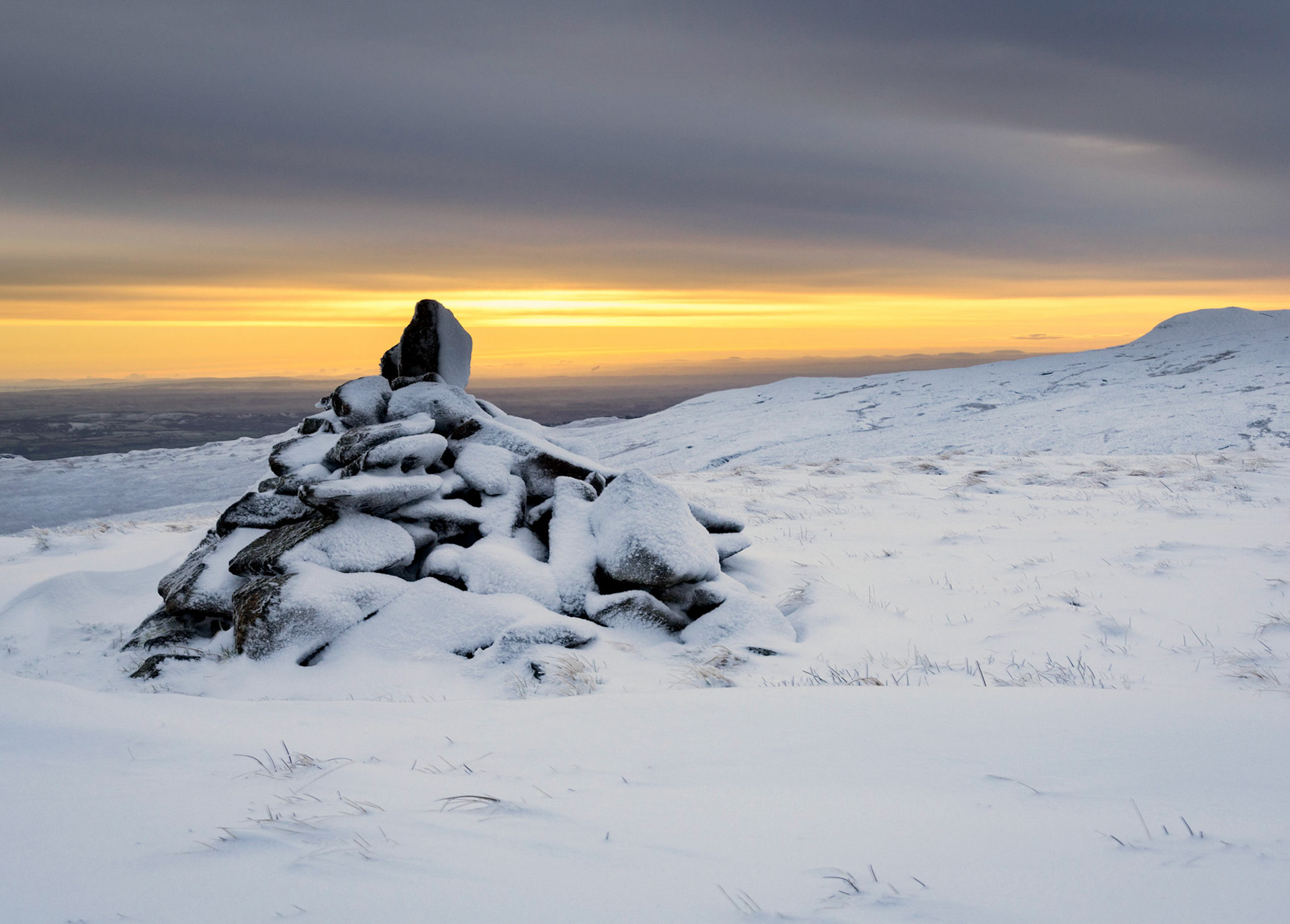 A Cairn on top of Queenside Hill in Muirshiel Country Park, Renfrewshire, Scotland