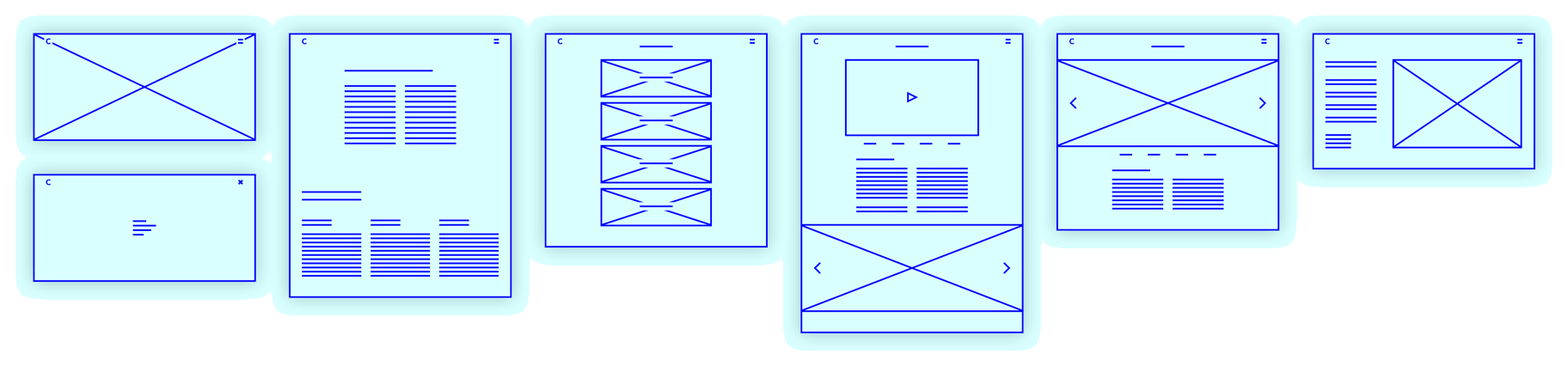 Cappella website wireframes