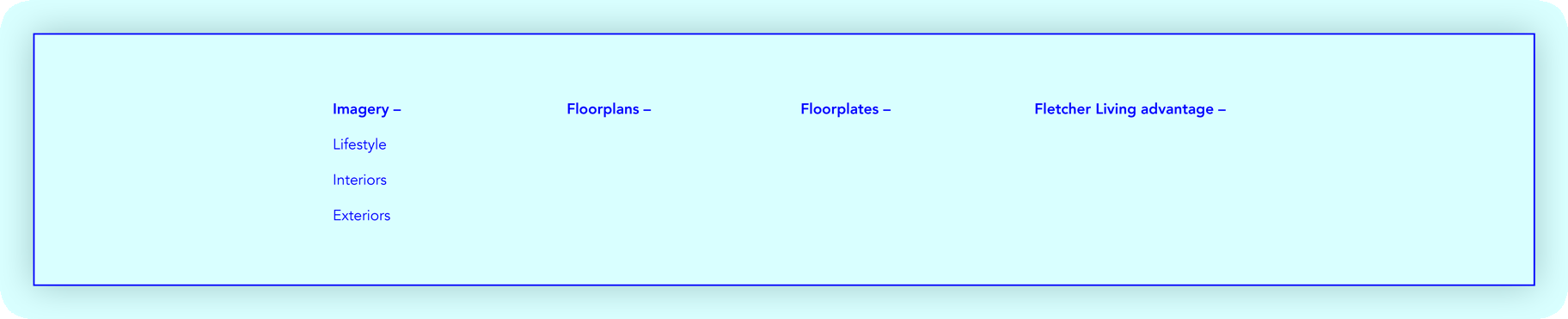 Fletcher Living sales suite content plan