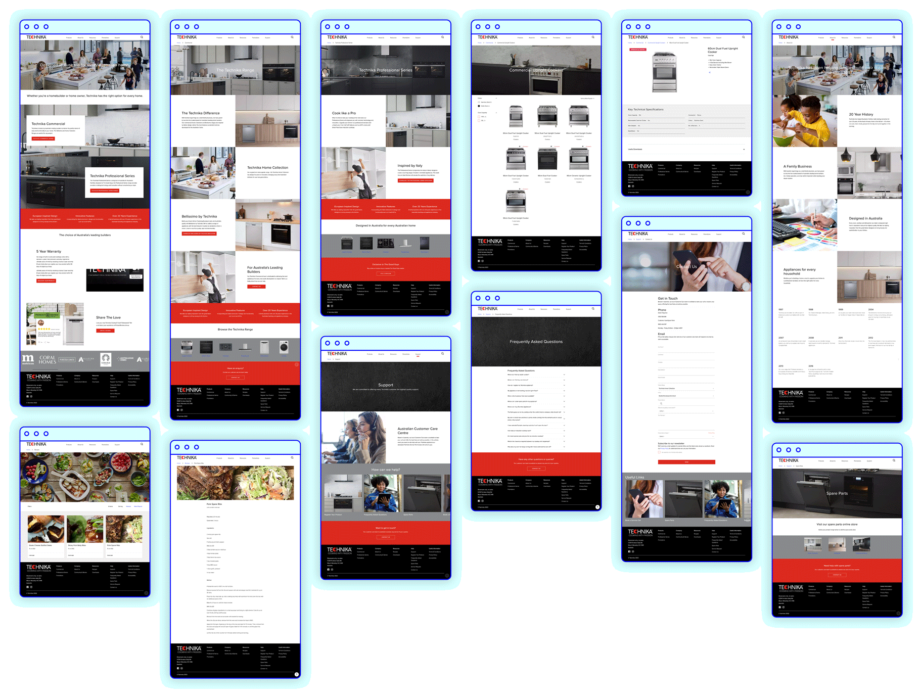 Technika website pages