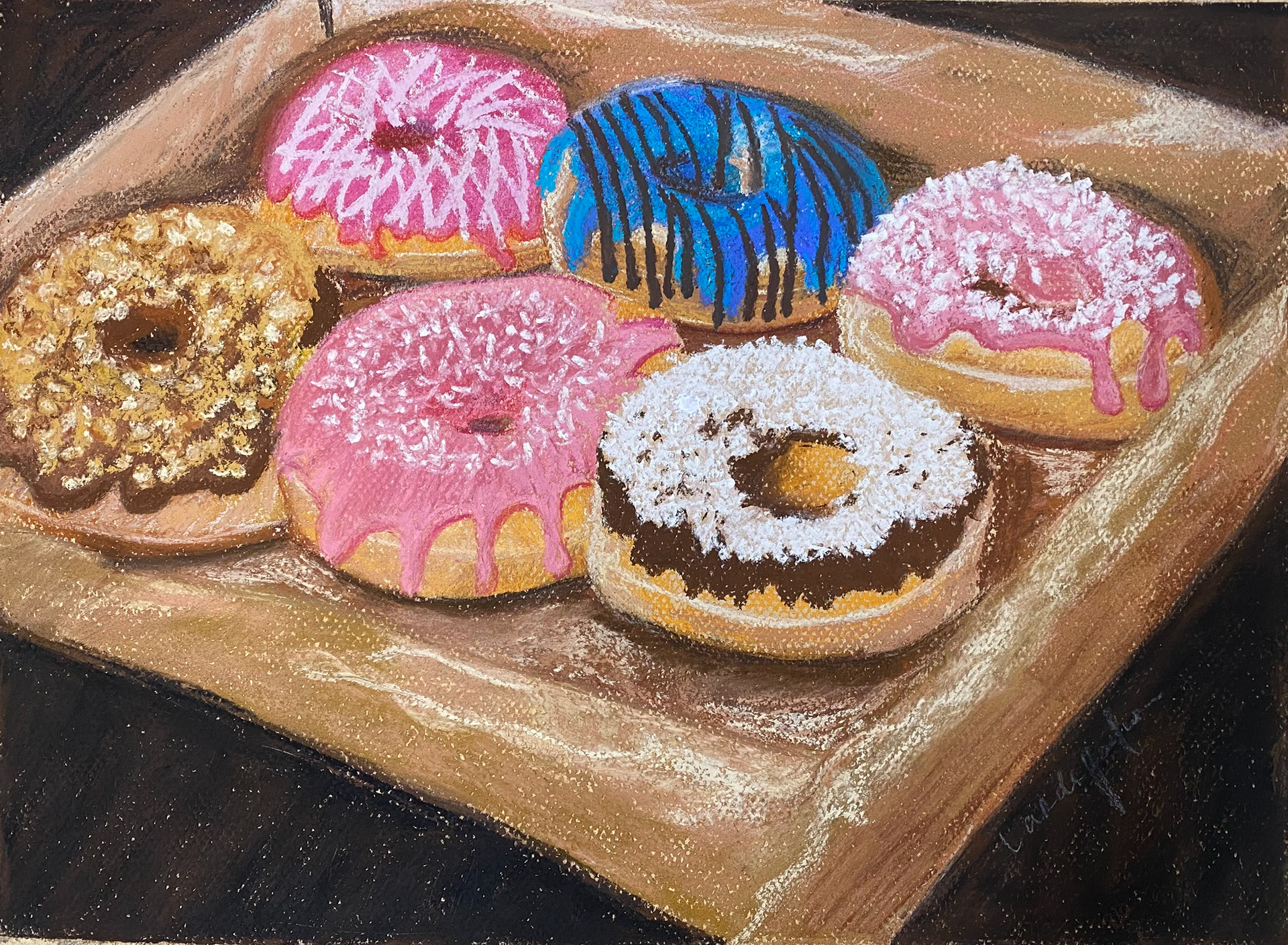 Half Dozen, 12" x 16" soft pastels, NFS