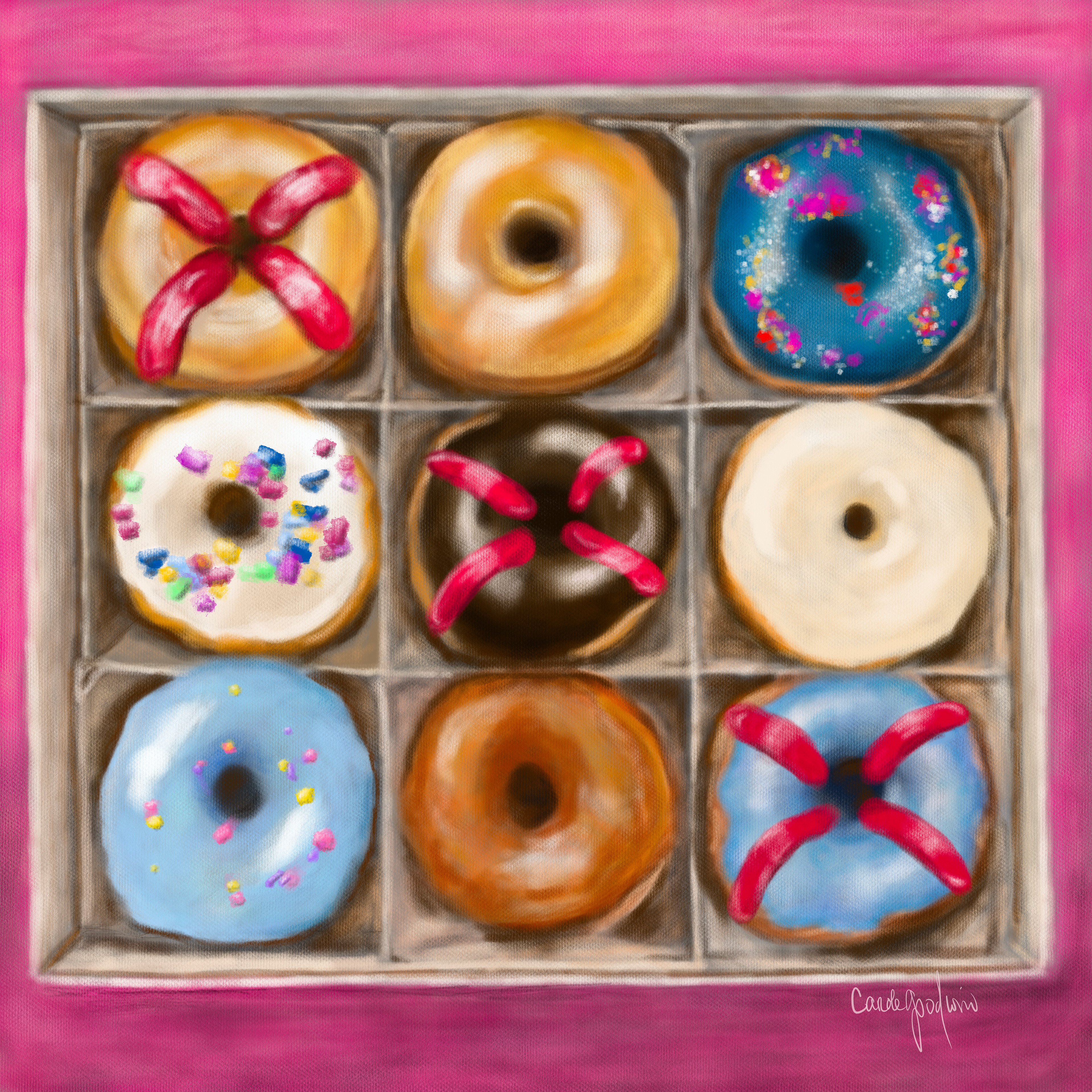 Tic-Tac-Do, 12" x 12" digital painting, $35