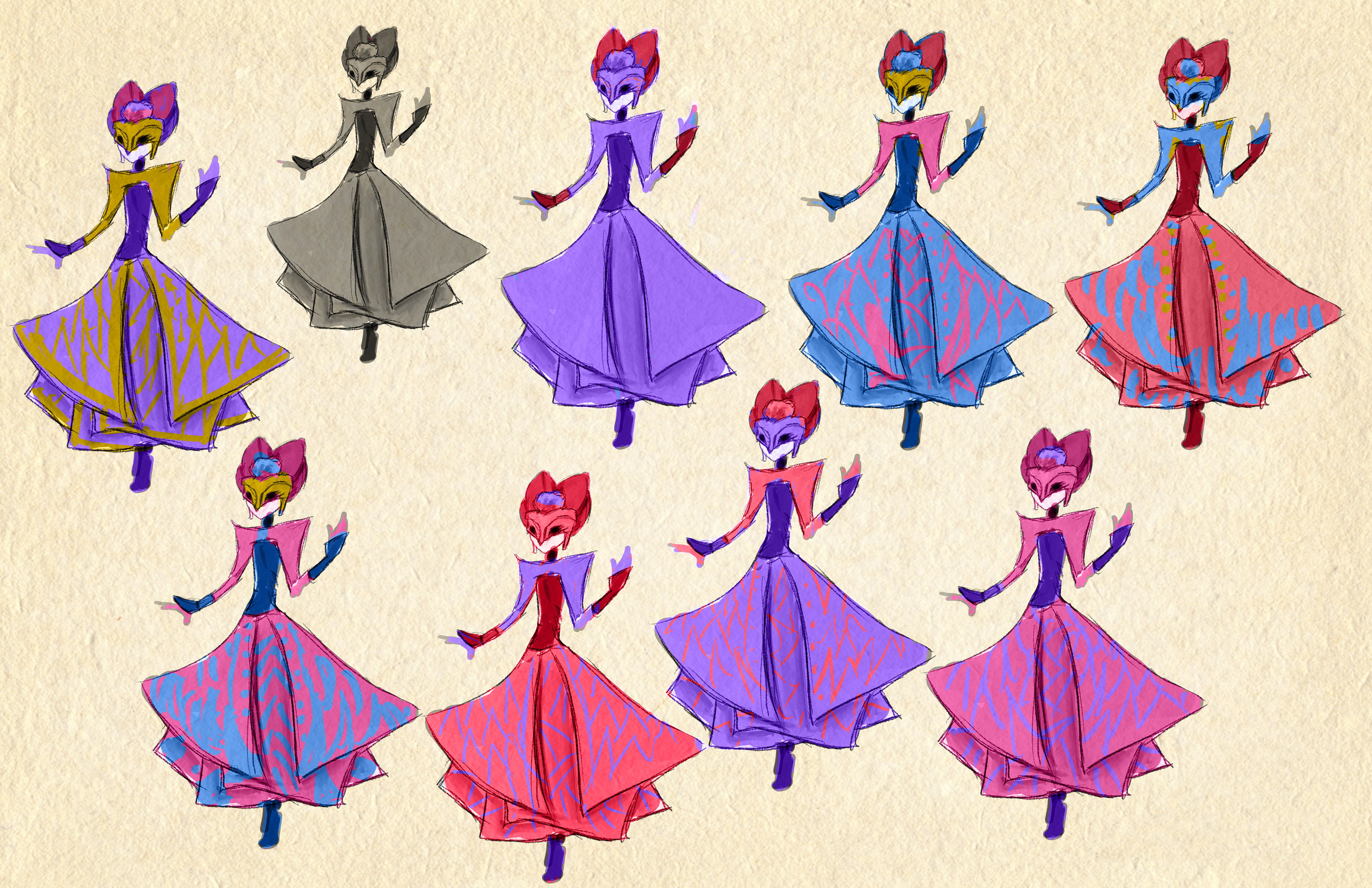 Rough color explorations