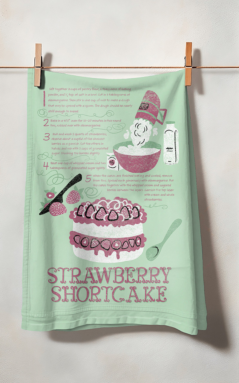 Spring Recipe Tea Towel Mockup