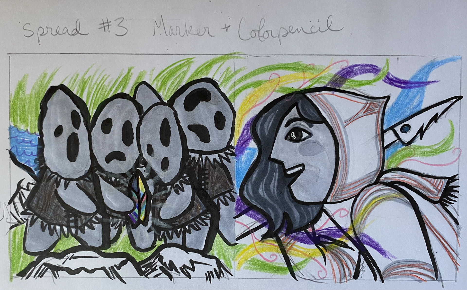 Style Test using Marker and Colored Pencils