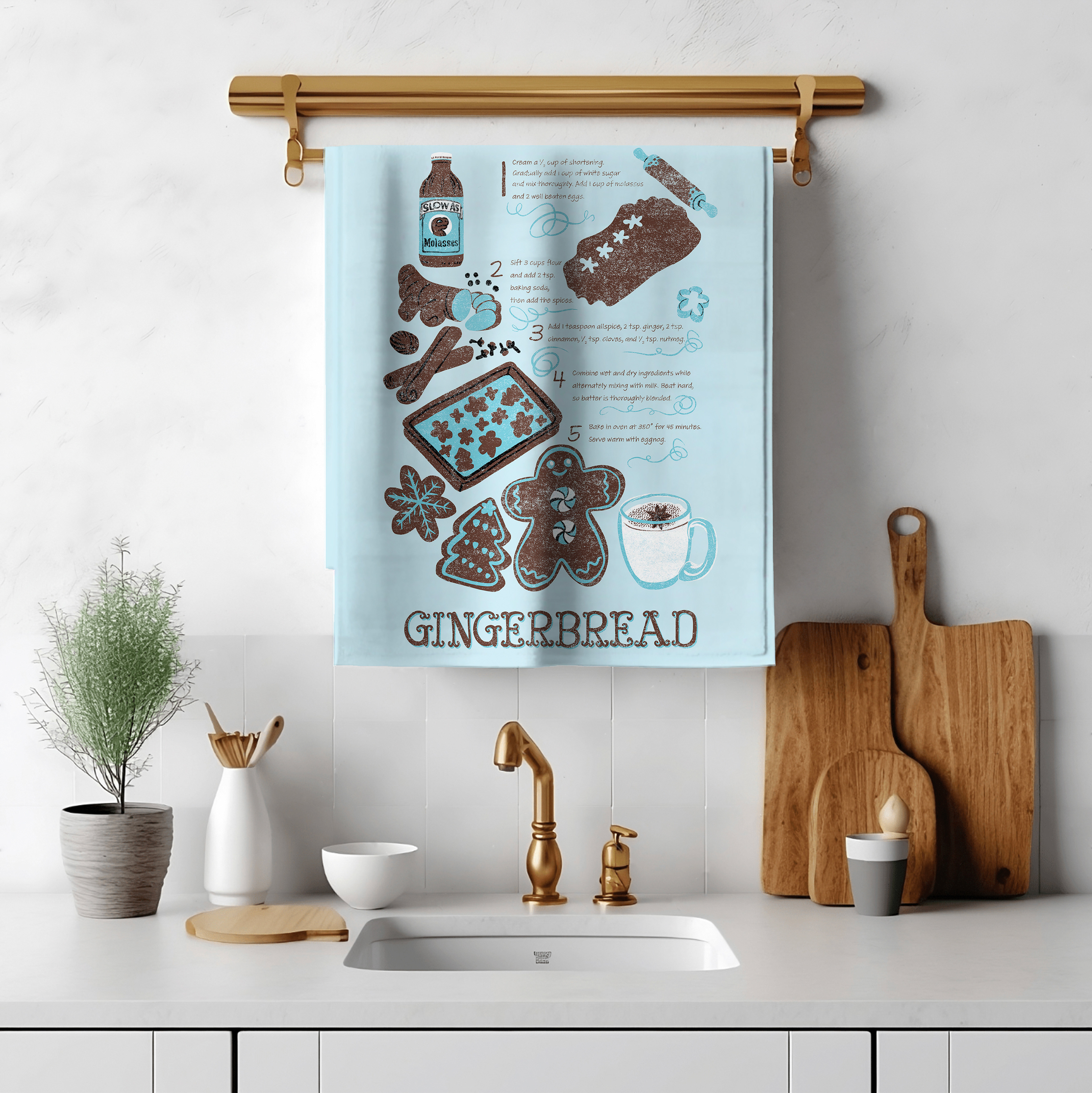 Winter Recipe Tea Towel Mockup