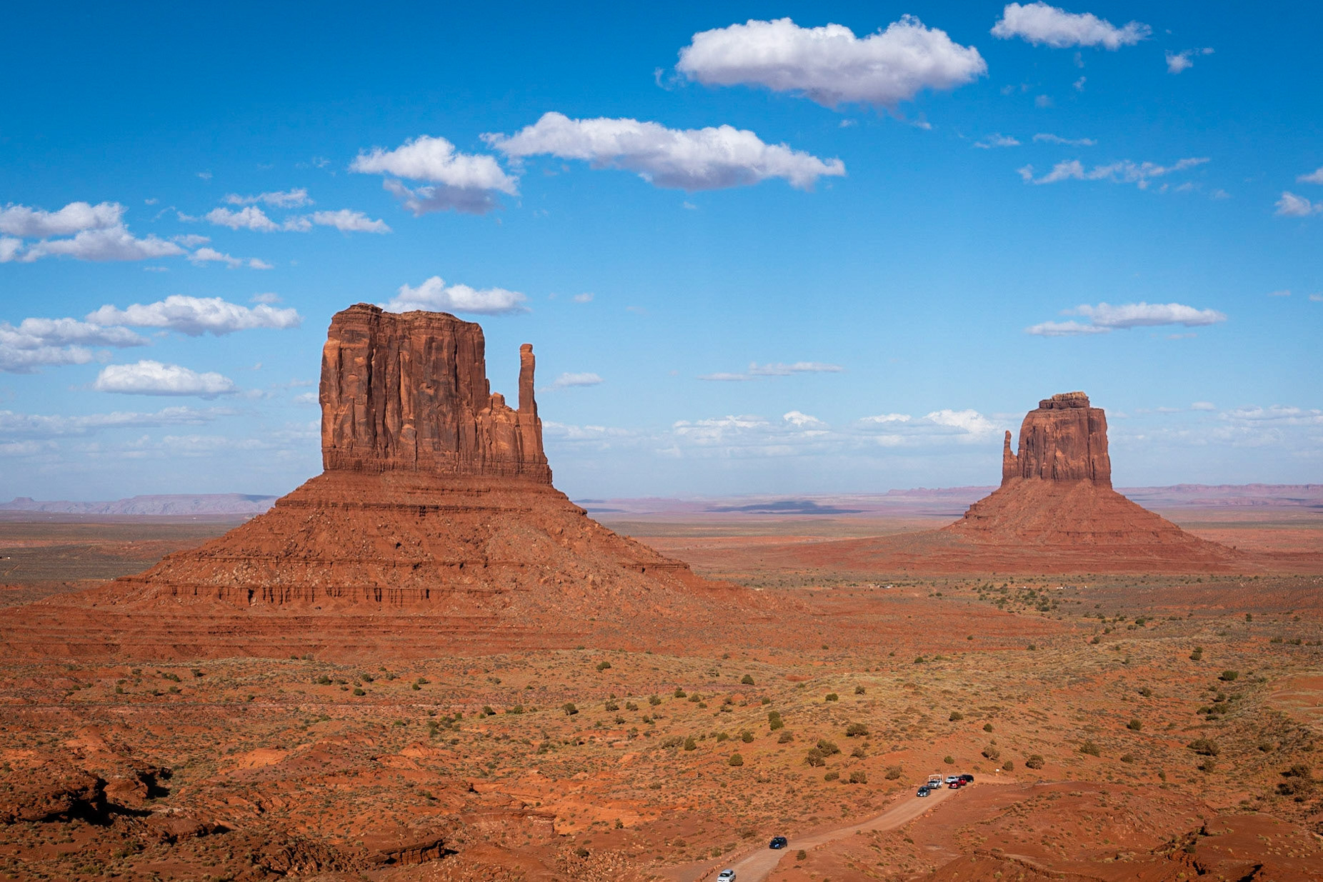 West and East Mitten formations.  Monument Valley from the Terrace.