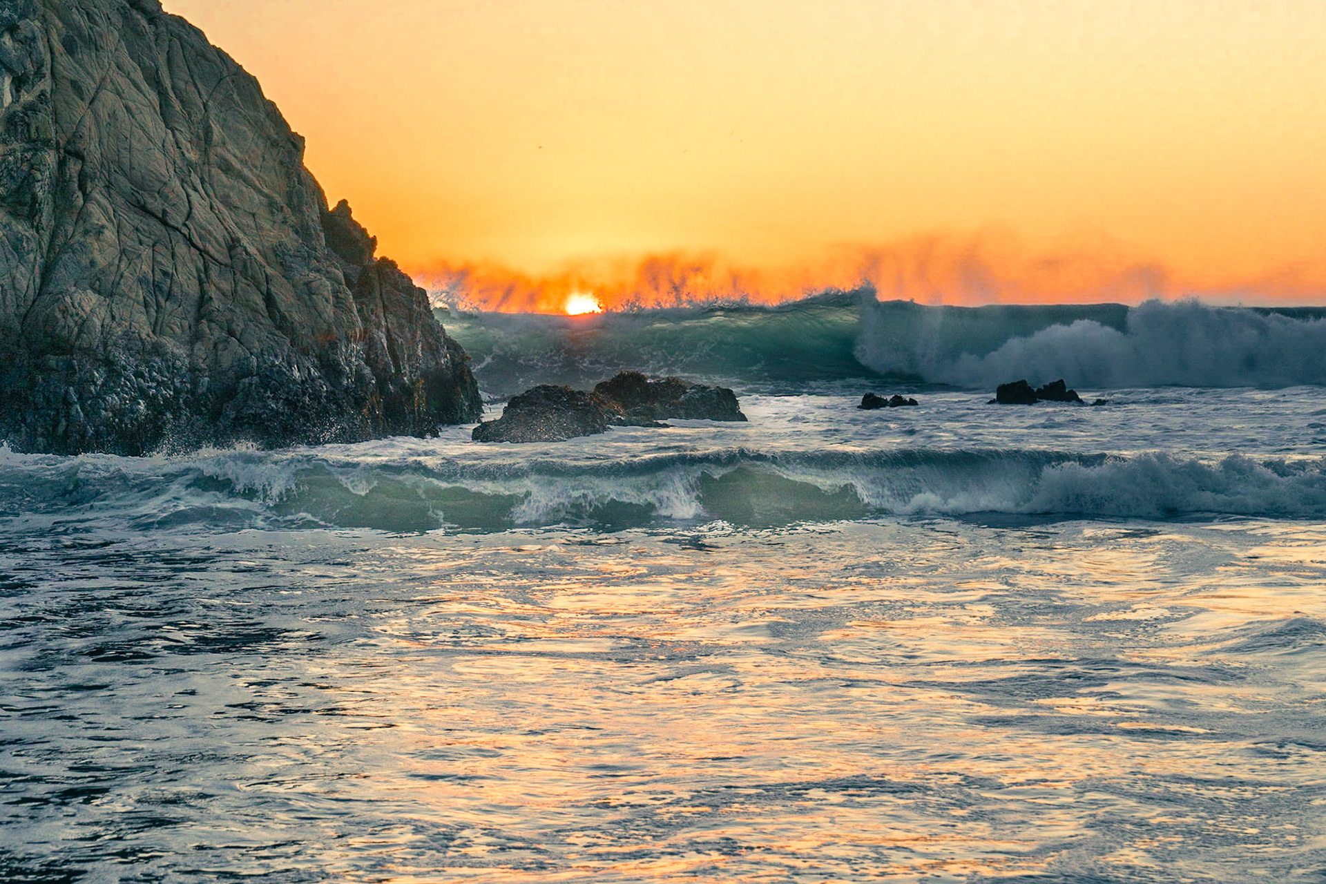 Pfeiffer Beach at sunset, Big Sur.