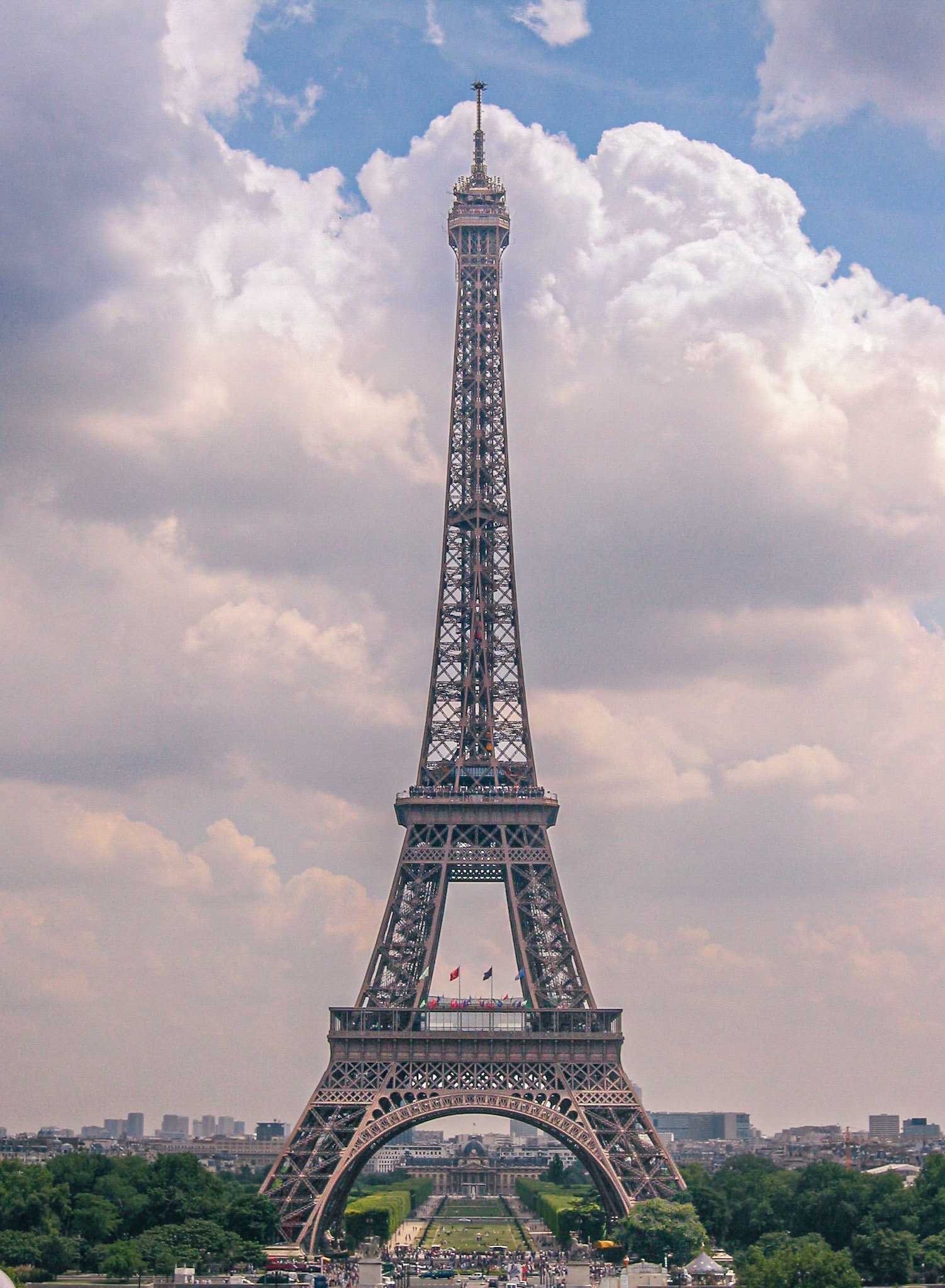Eiffel Tower from Palais de Chaaillot, across from the Seine.
