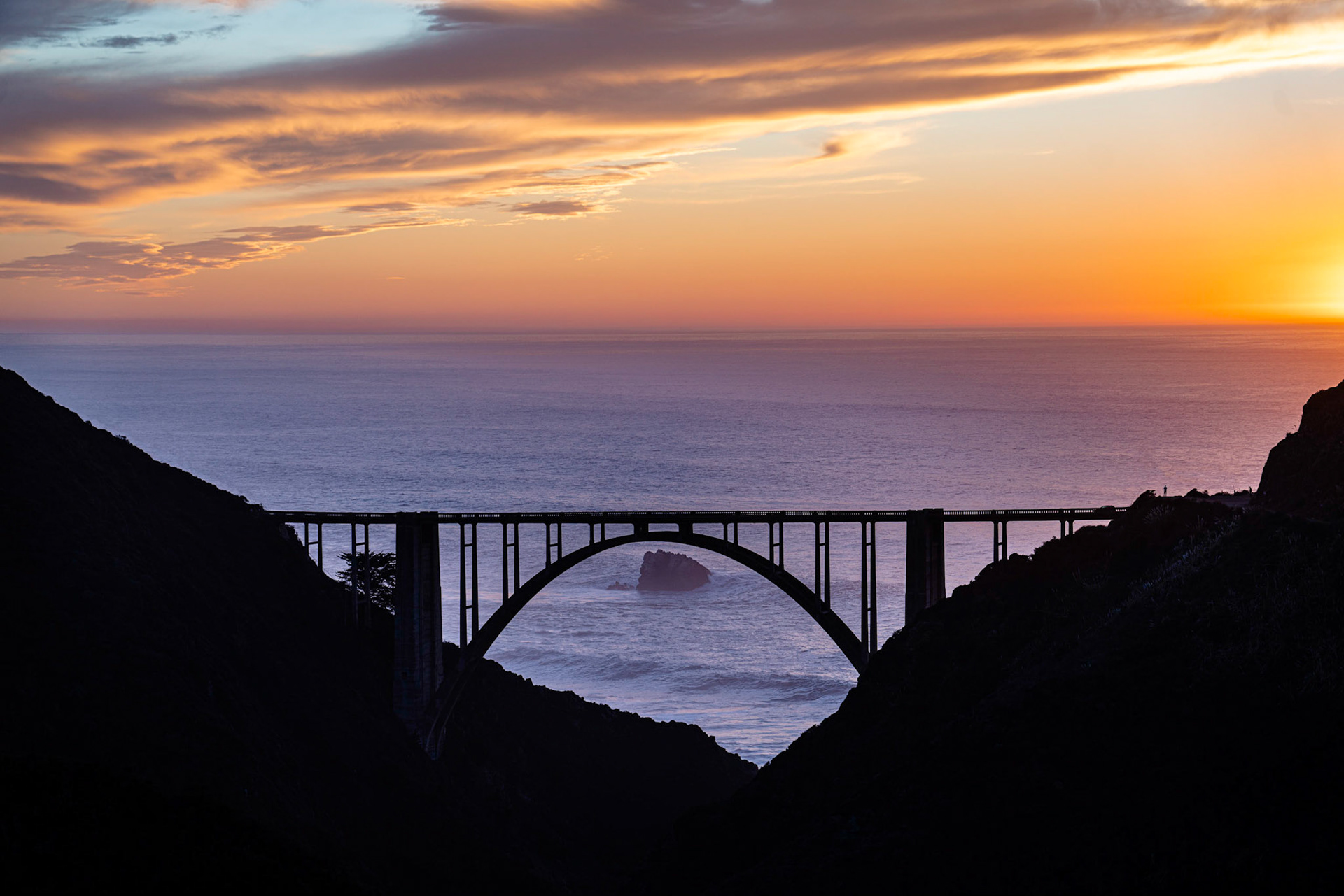 Bixby Bridge at sunset, Big Sur.