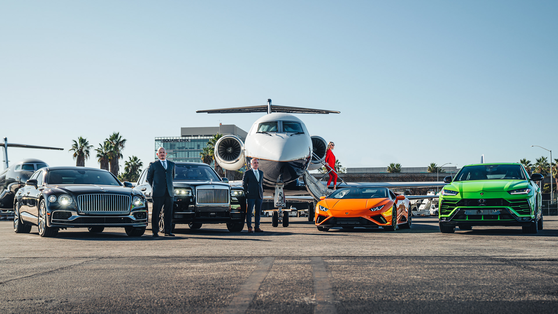 Exotics in front of G IV - LAX, CA