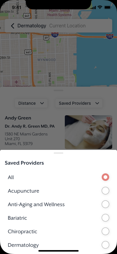 Filter by Saved Providers