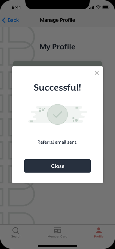 Success Message - Referral Email