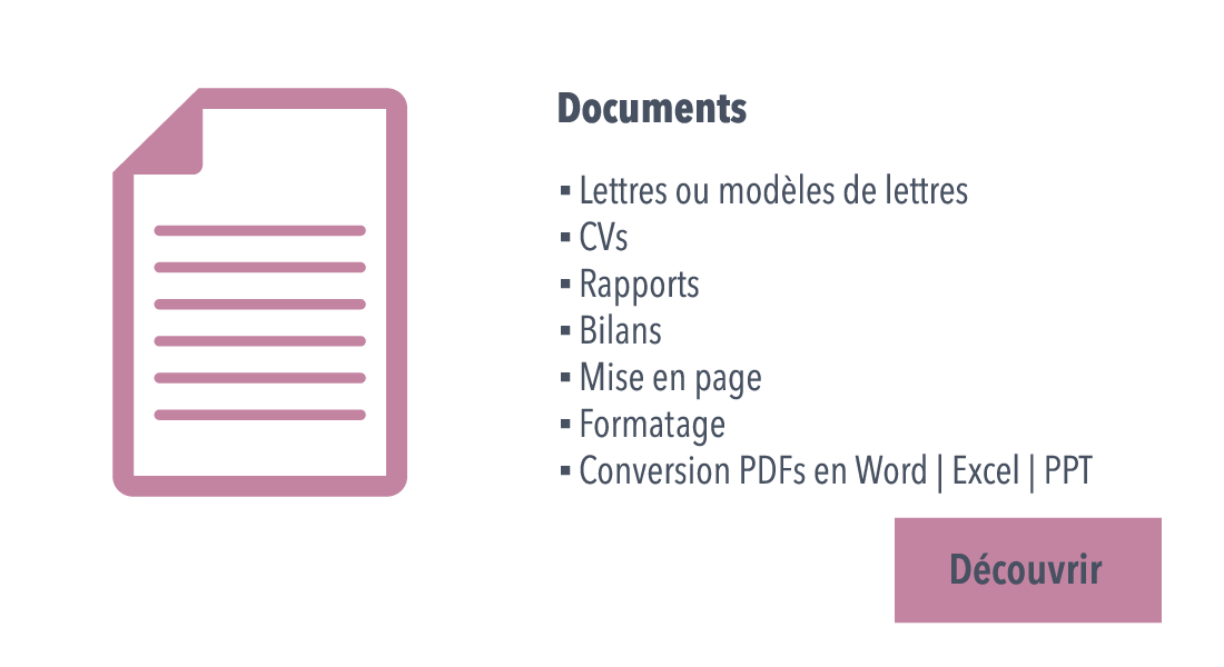 Documents A4 Lettres ou modèles de lettres, CVs, rapports, bilans, mise en page, formatage, conversion PDF en Word