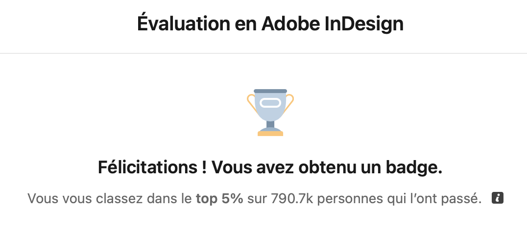 badge de certification d'expertise en Adobe InDesign