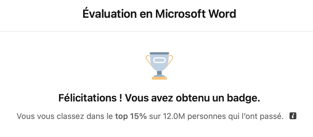 badge de certification d'expertise en Word
