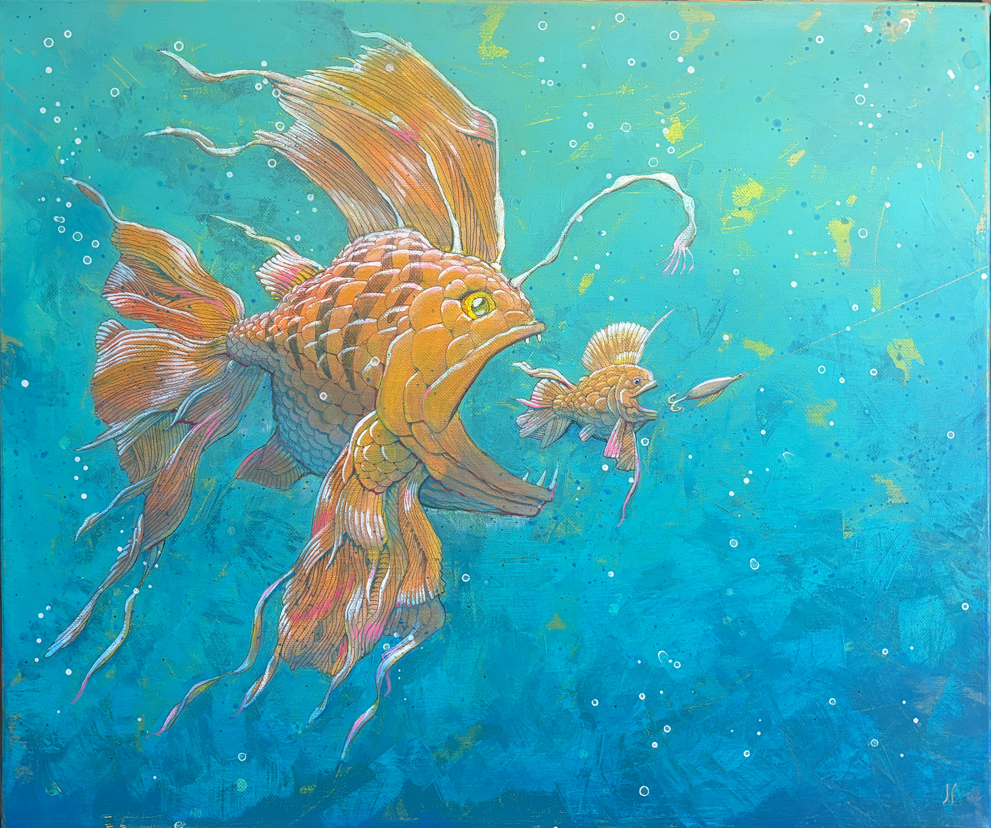 Lykkelig uvitende. Akryl på linlerret. 49 x 59 cm