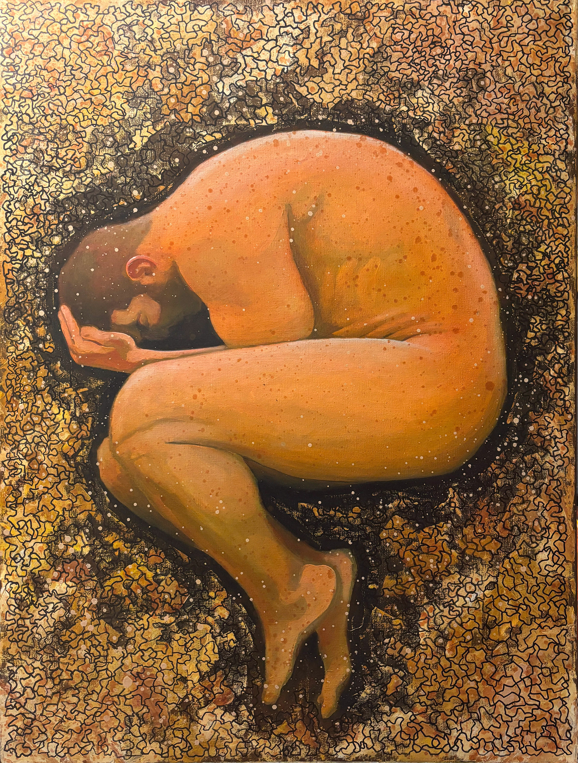Kime. Akryl, olje og tusj på linlerret. 90 x 120 cm.