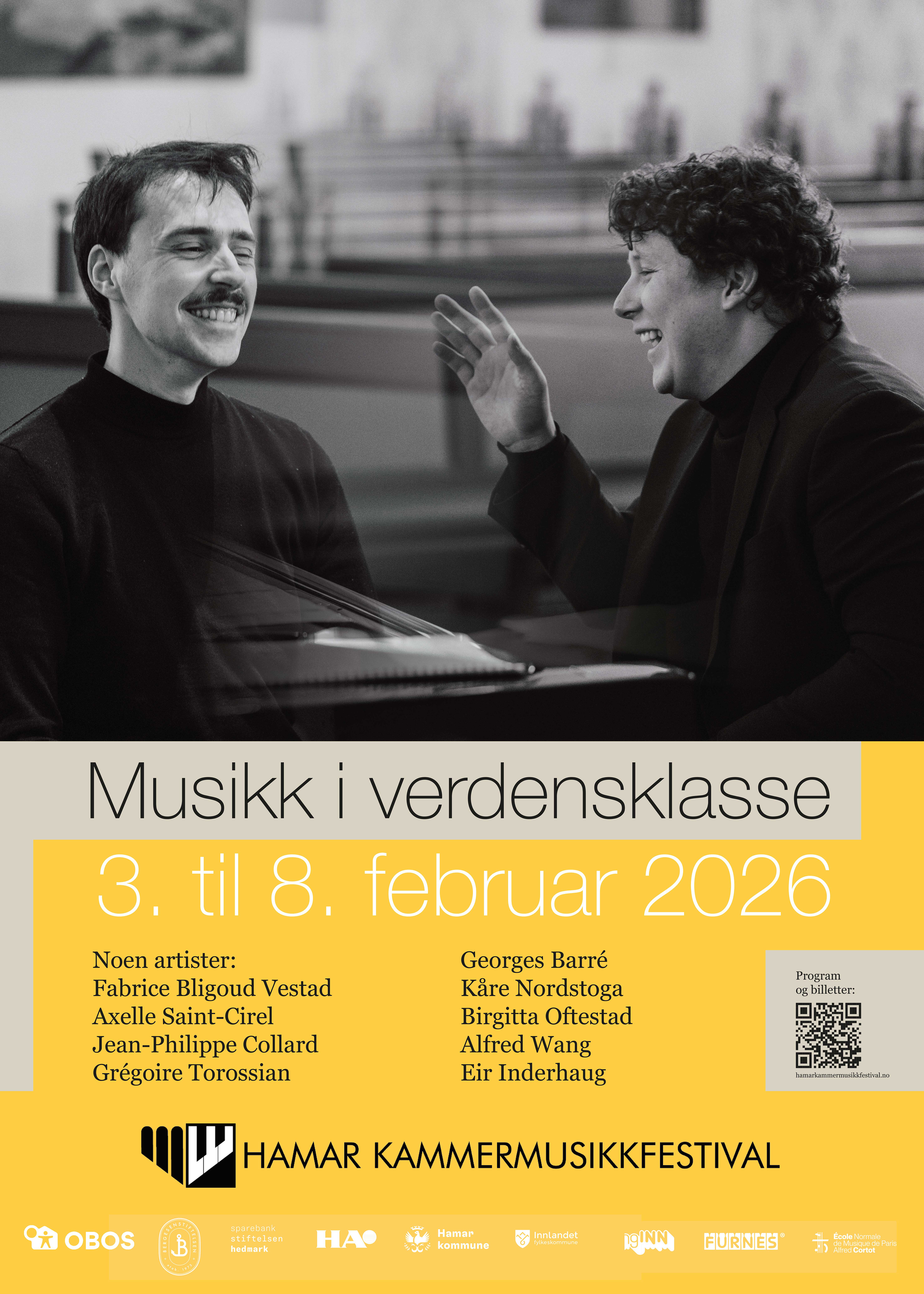 Plakat til Hamar kammermusikkfestival 2026