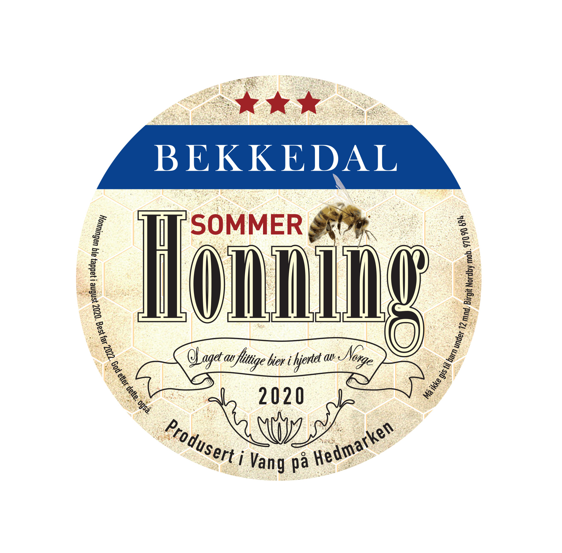 Etikett til honningglass