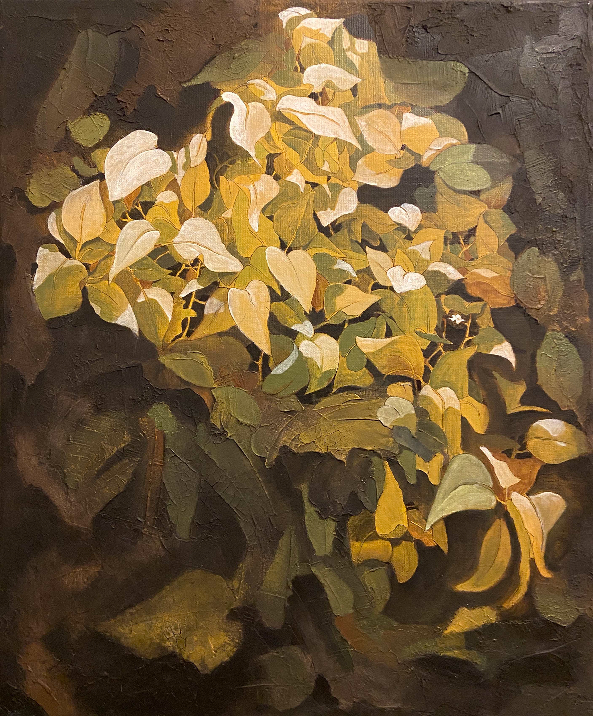 Livskraft. Akryl og olje på linlerret. Vernissert. 54 x 65 cm.
