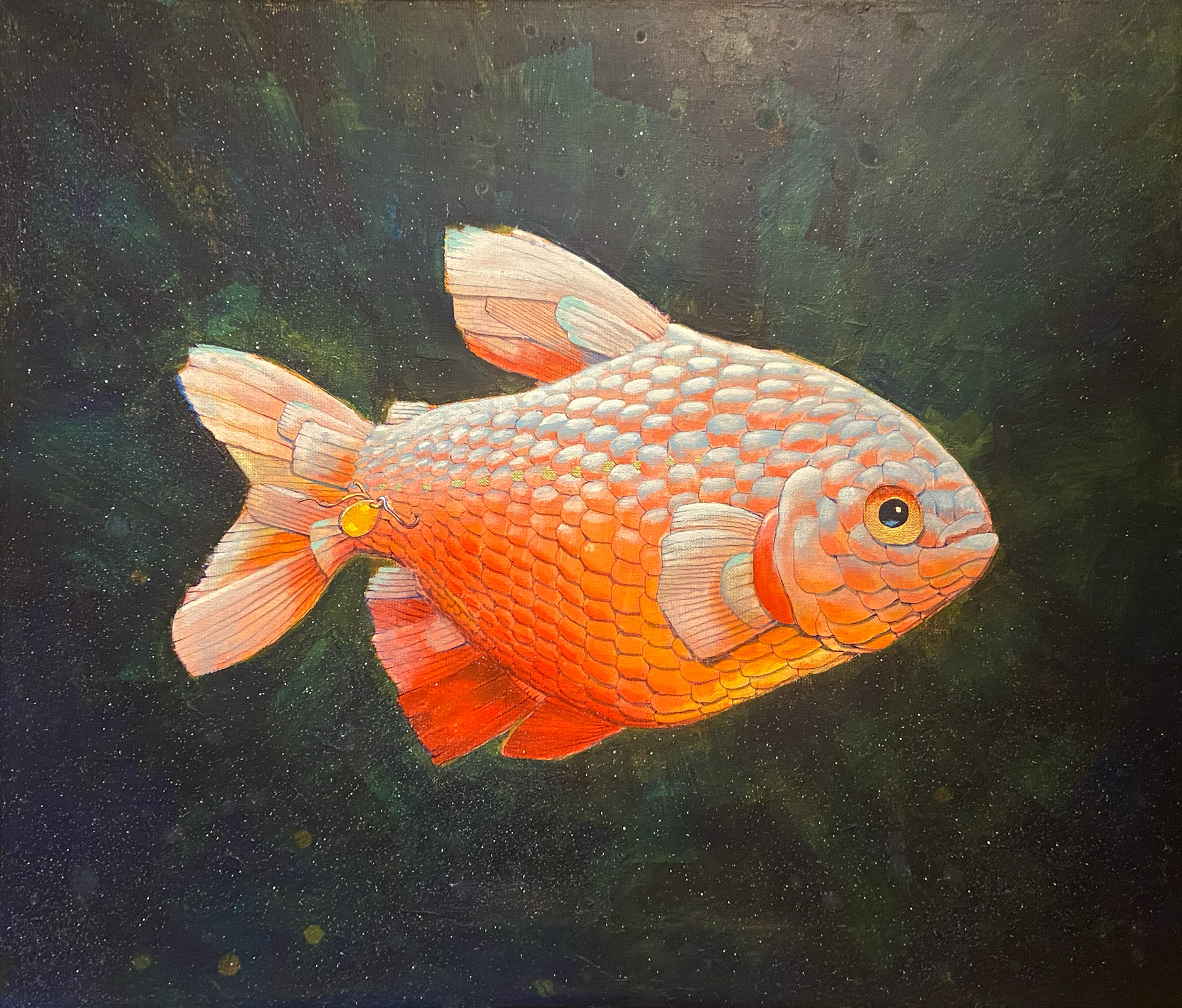 Skjalgs gulfisk. Akryl og olje på linlerret. 49 x 60 cm.