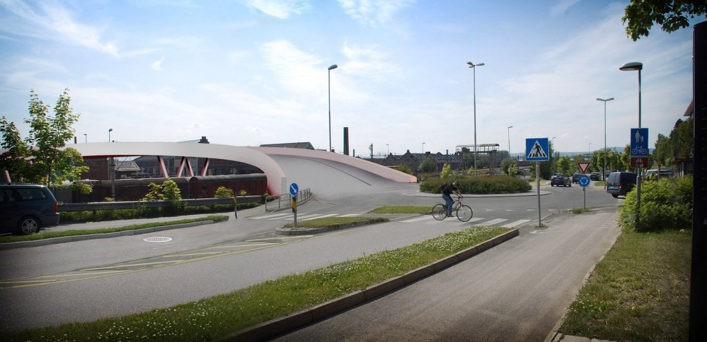 Fotomanipulsasjon for Hamar kommune (planlegging av bru fra Stangeveien til Espern)